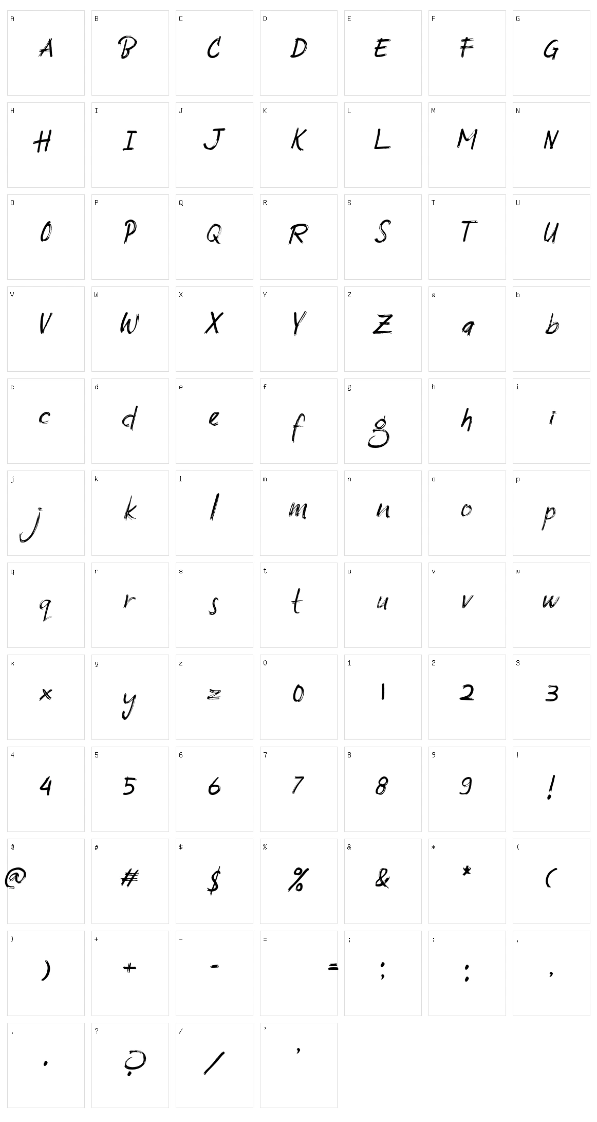 South Baggreg Character Set