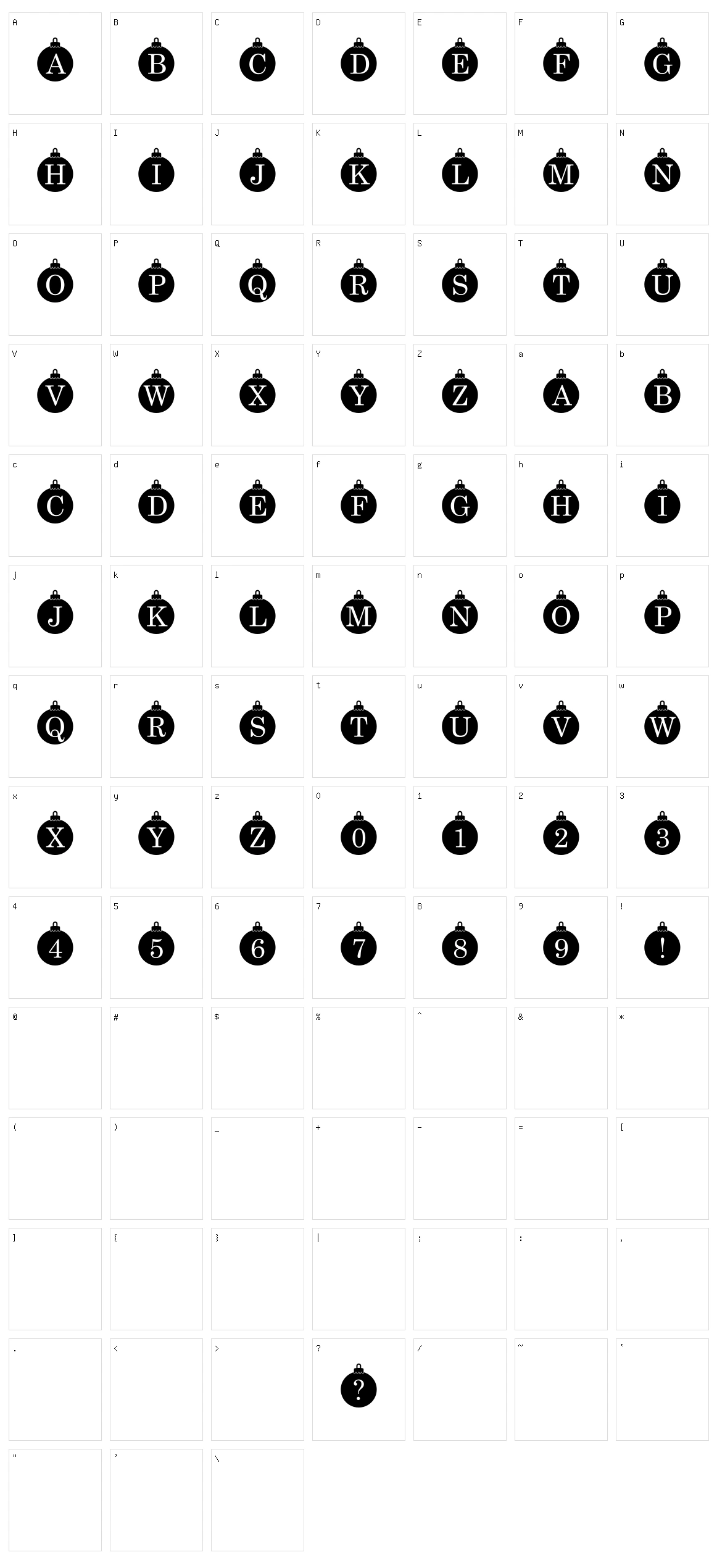 Bauble Monogram Character Set