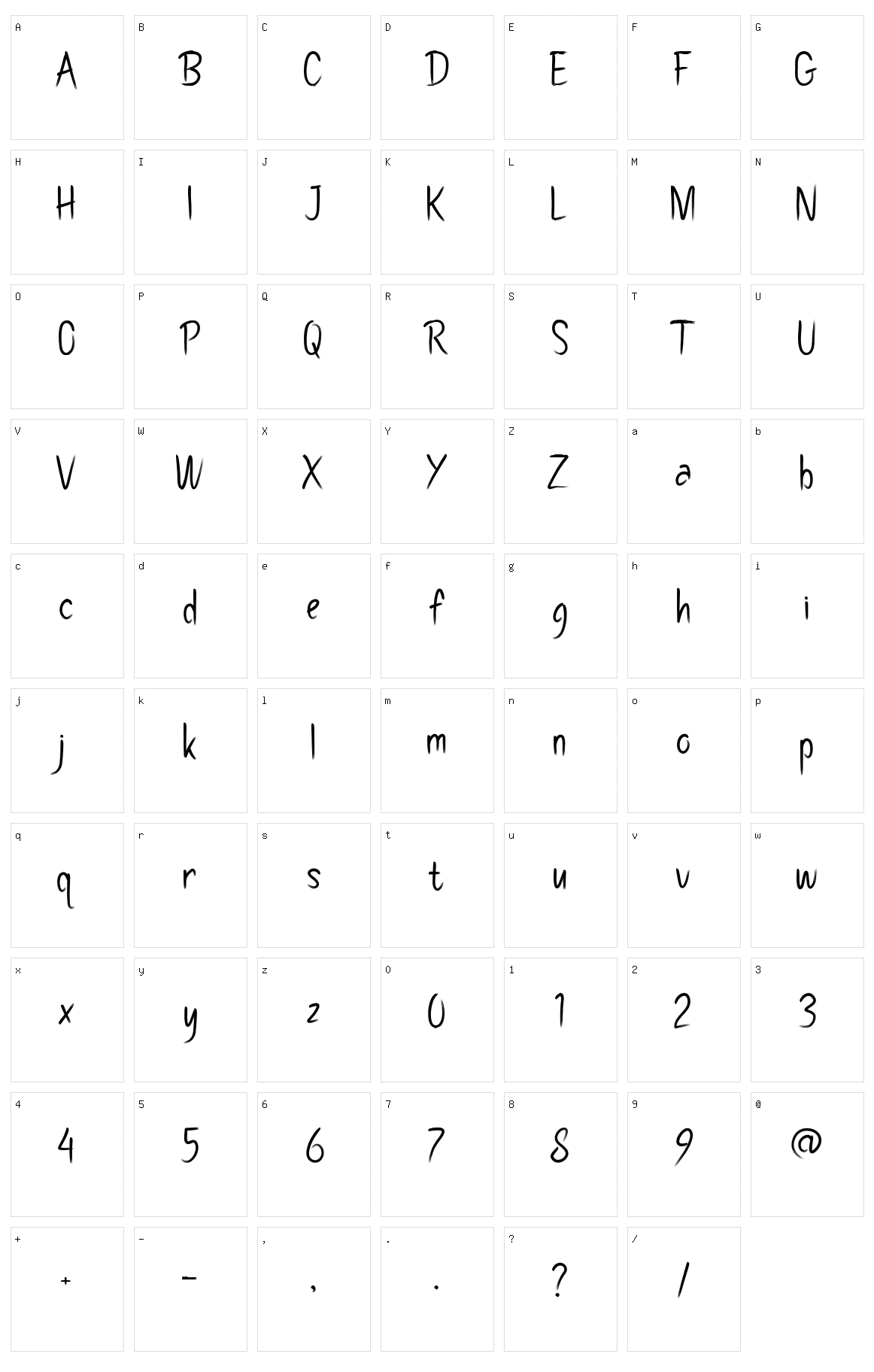 Pollaroid Character Set