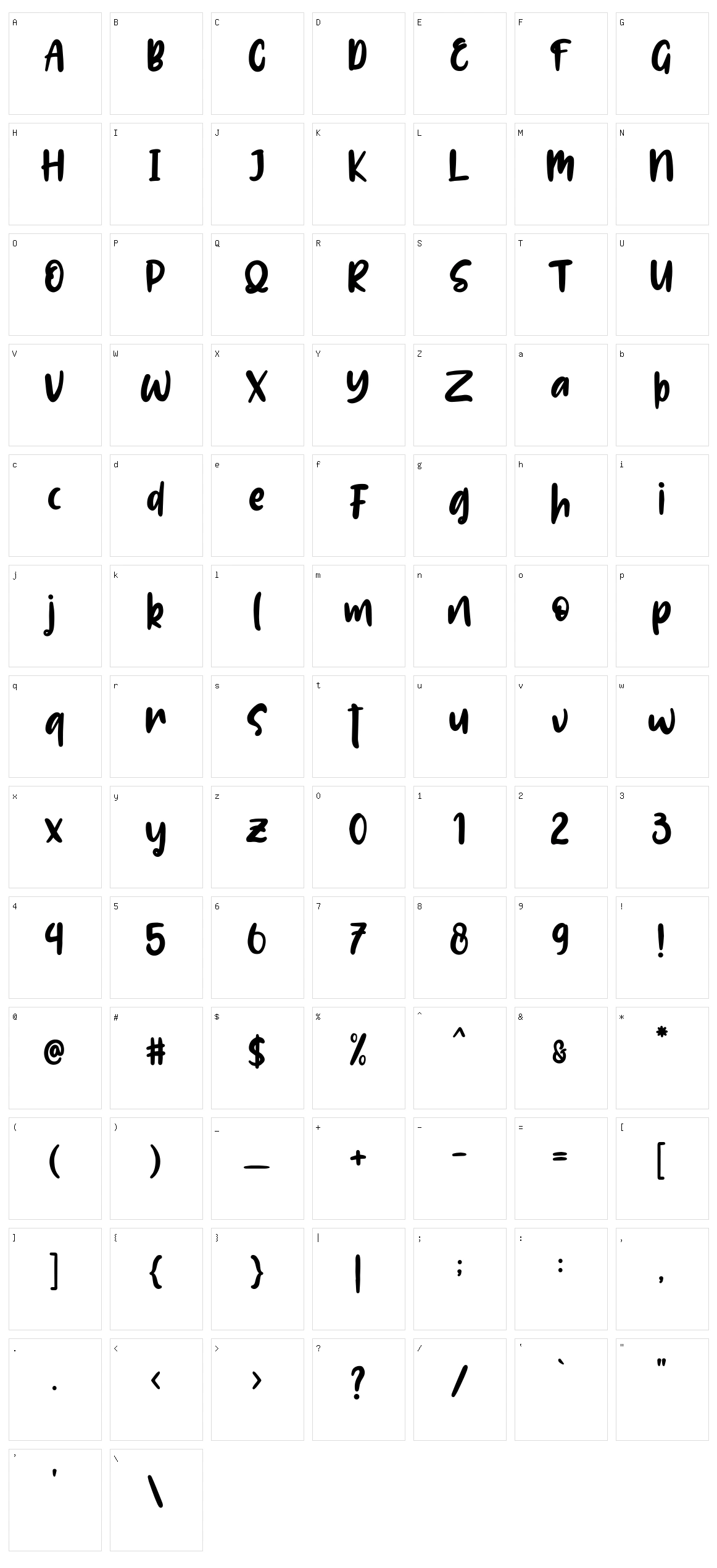 Lolitta Character Set