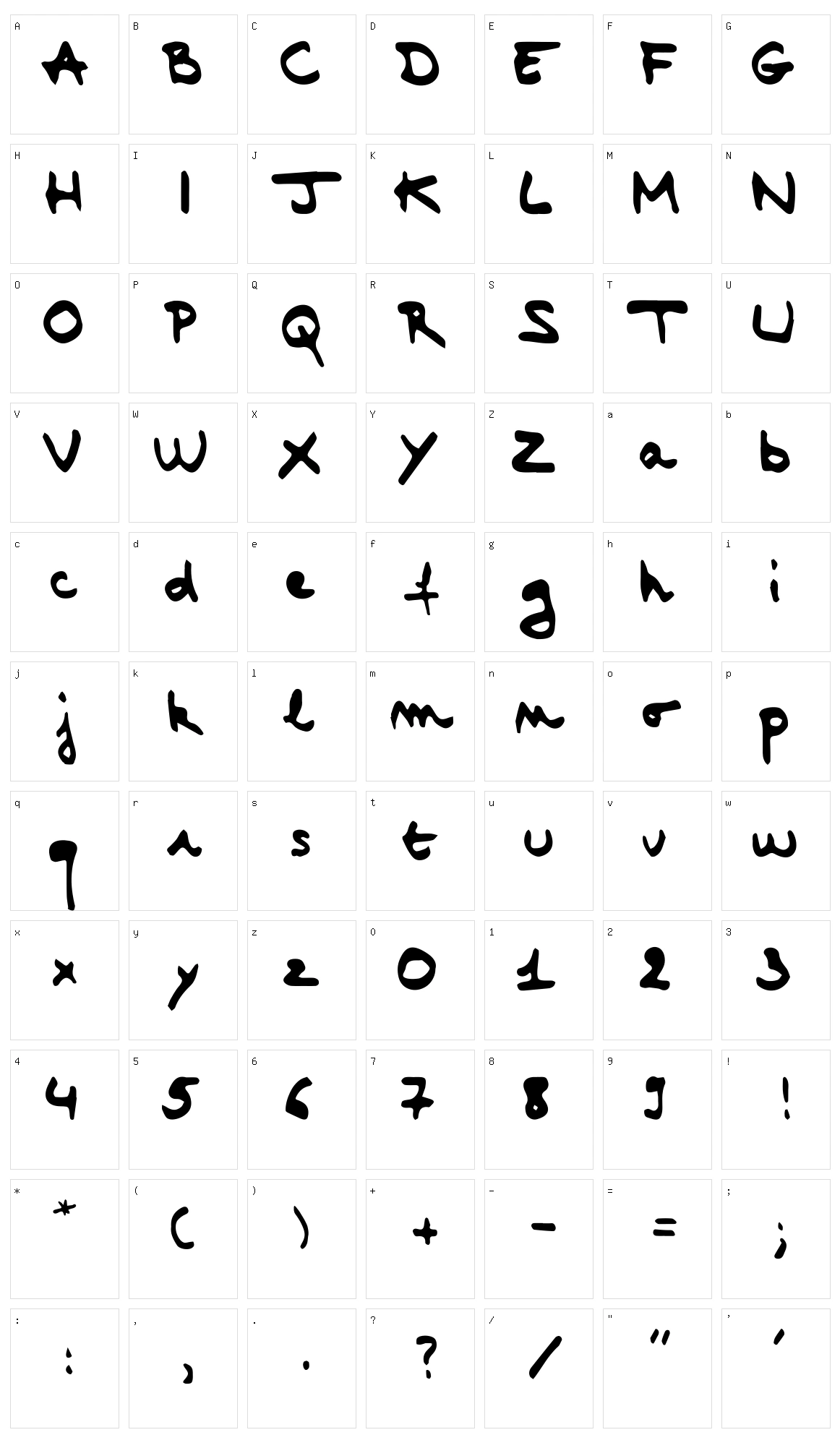 Bobo Character Set