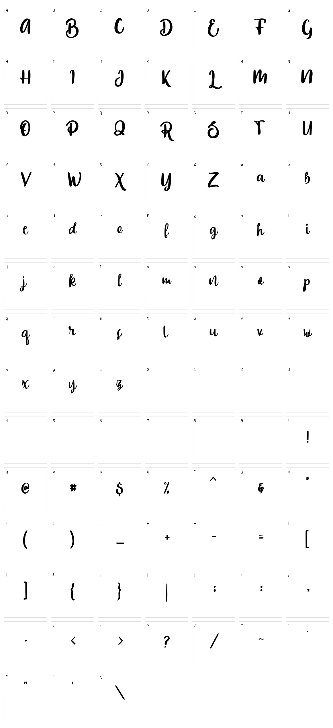 Slowly One Character Set