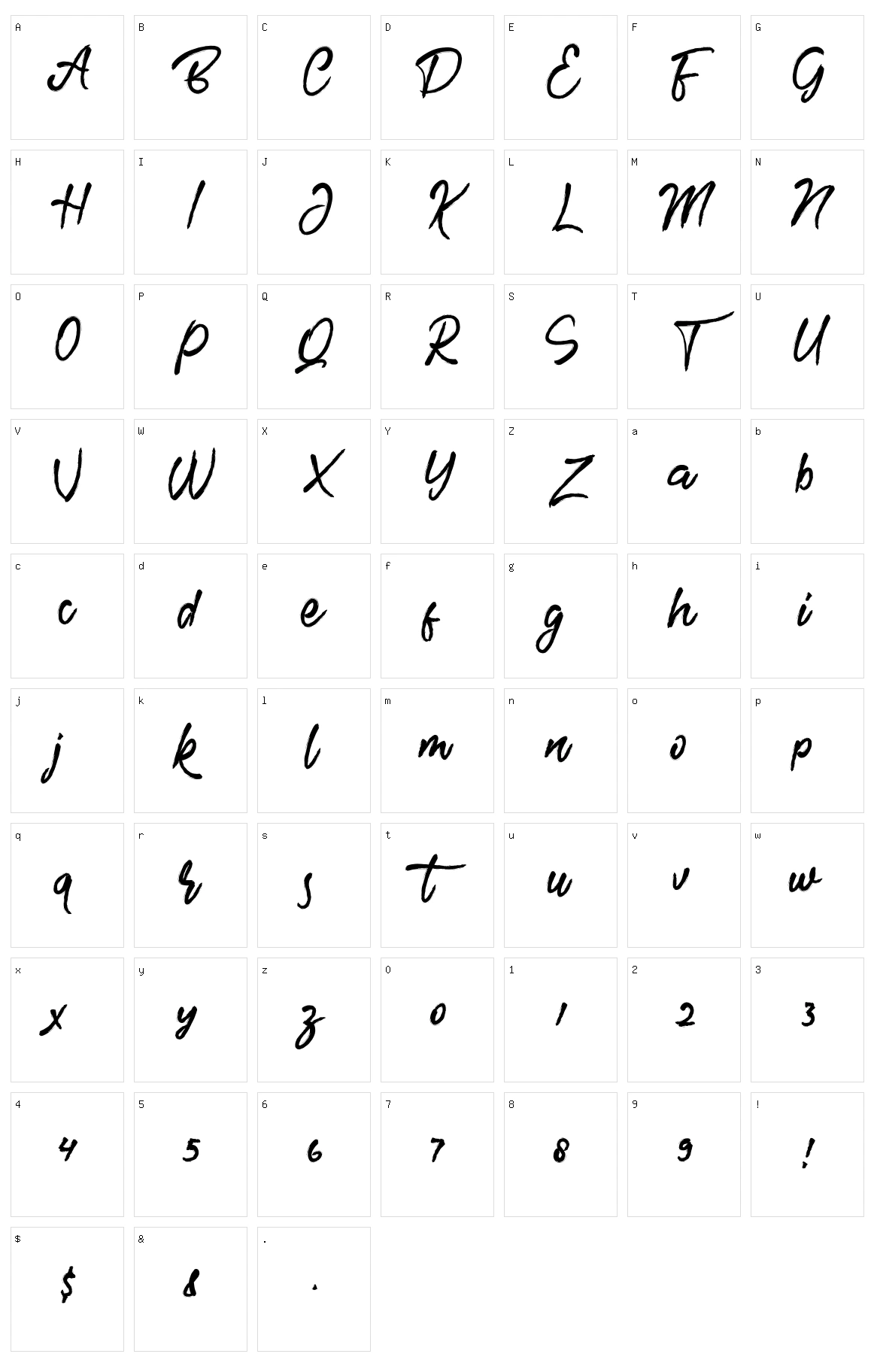 Brother Character Set