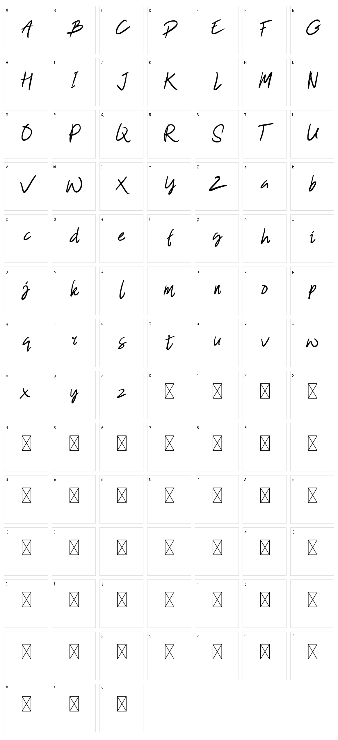 Winkdeep Character Set