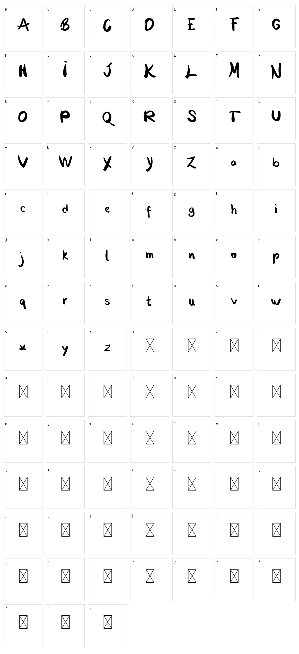 Moontany Character Set