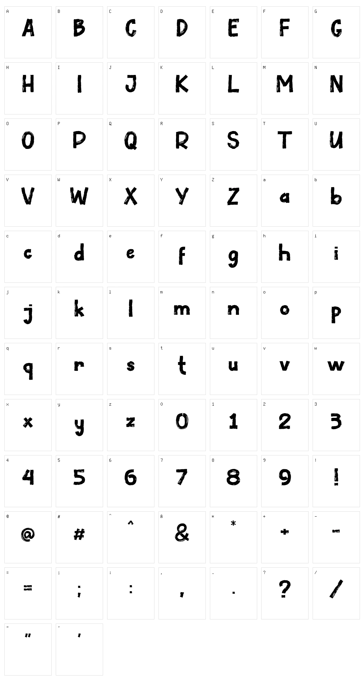 Under Type Character Set