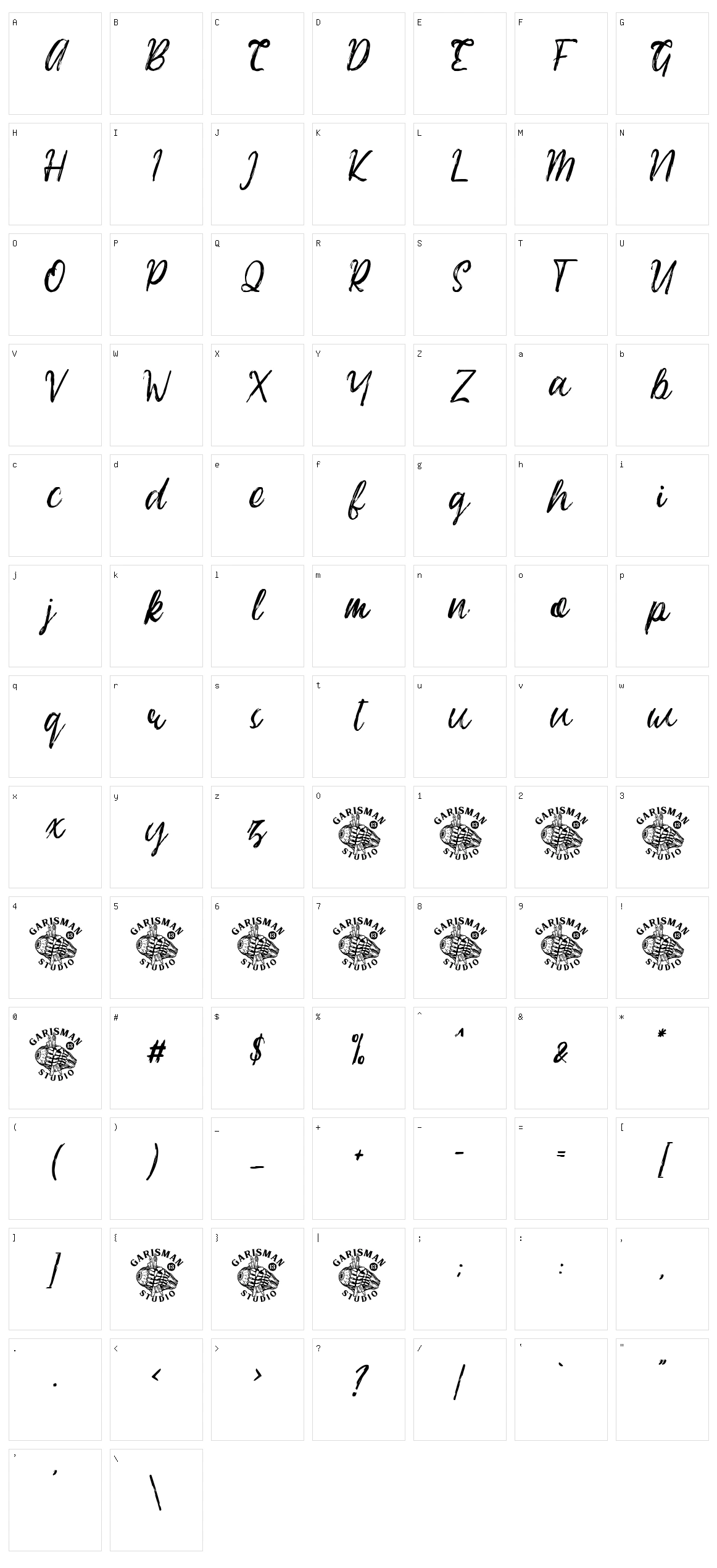 Easttalia Character Set