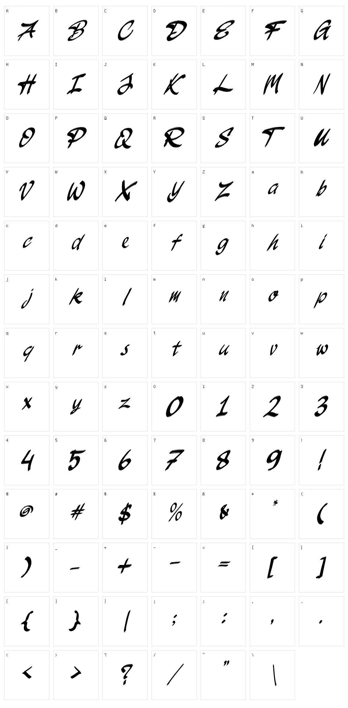 JakAs Character Set