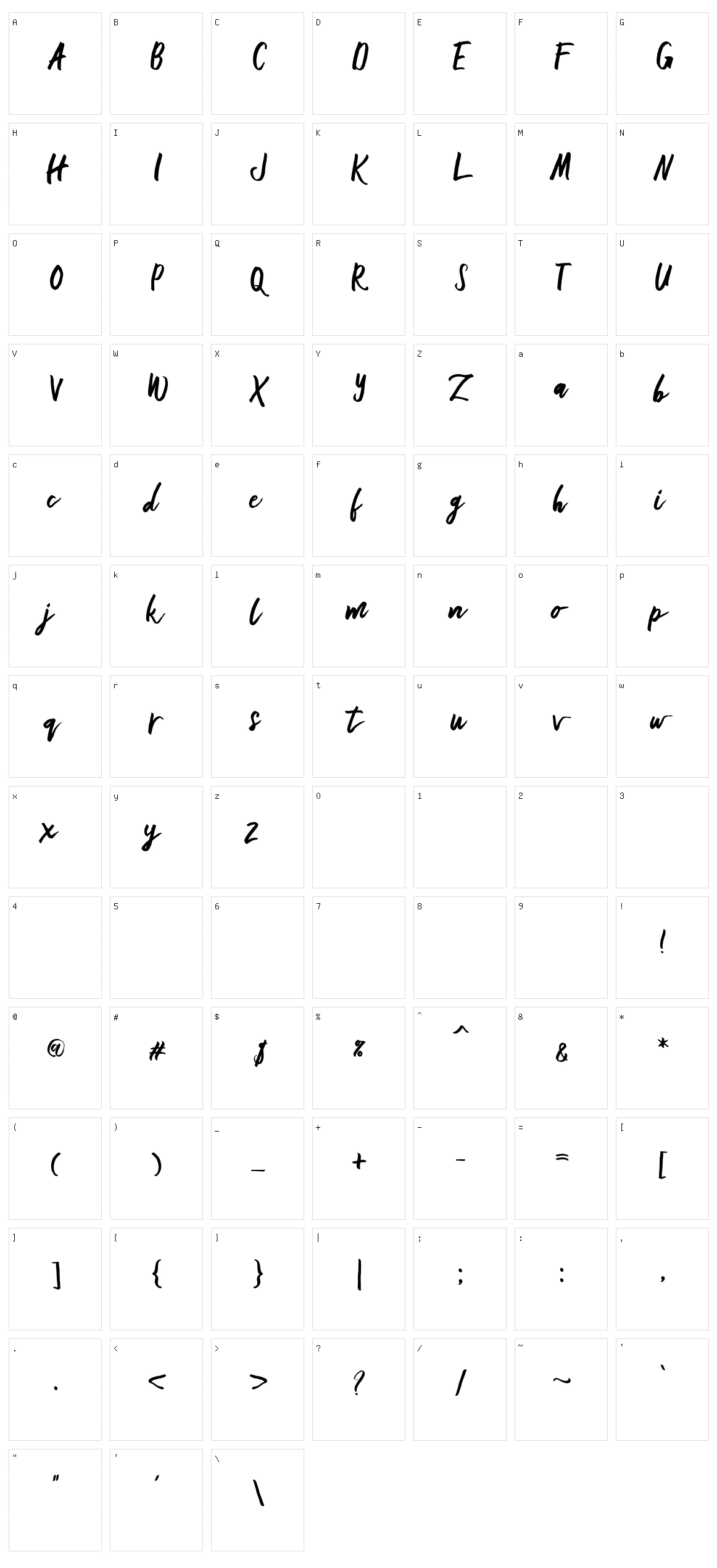 Gallant Character Set