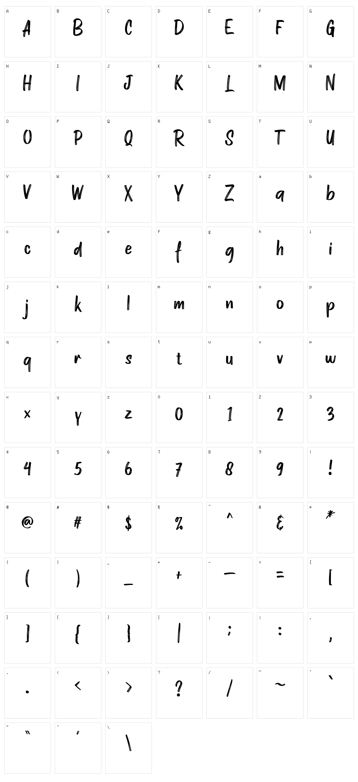 Zamrack Character Set