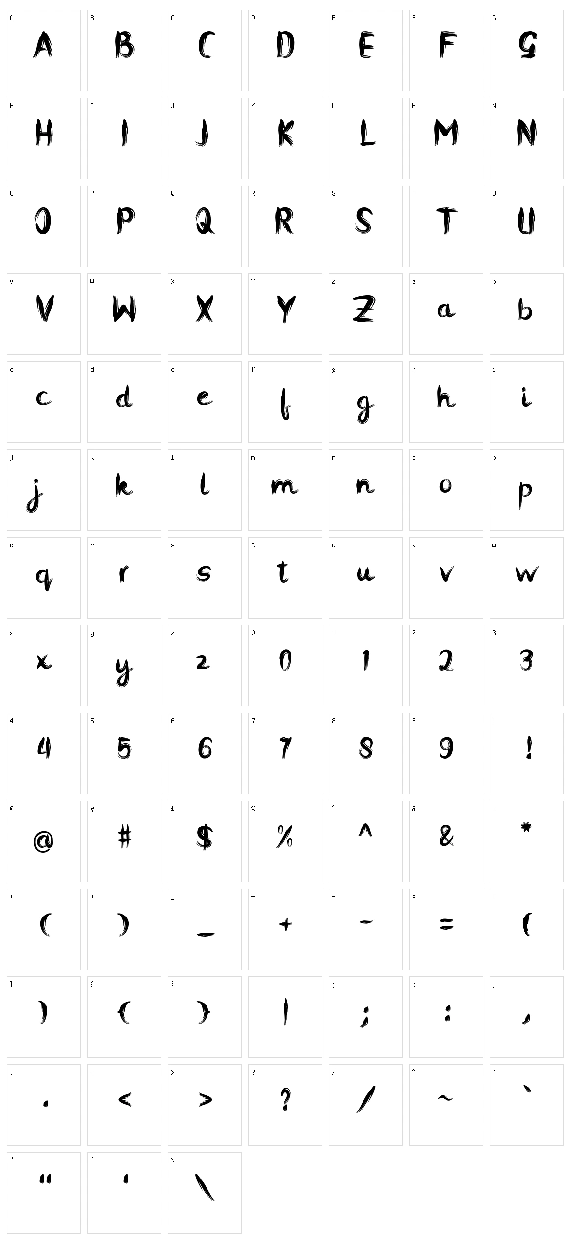 Contania Character Set