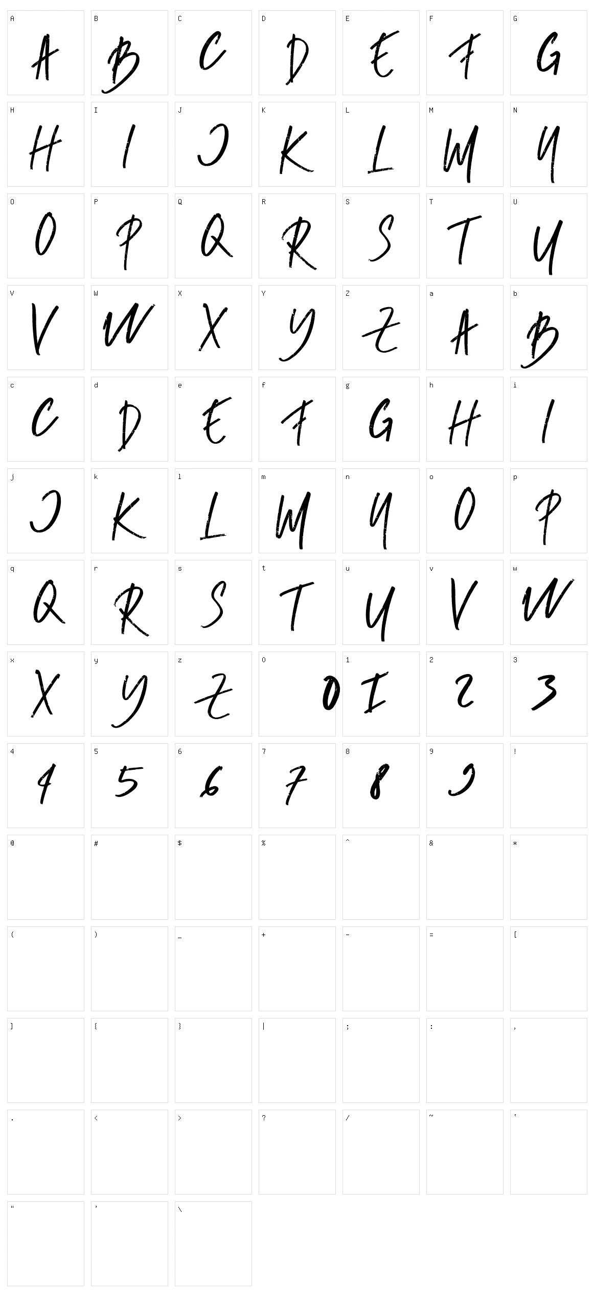 Rumbe Character Set