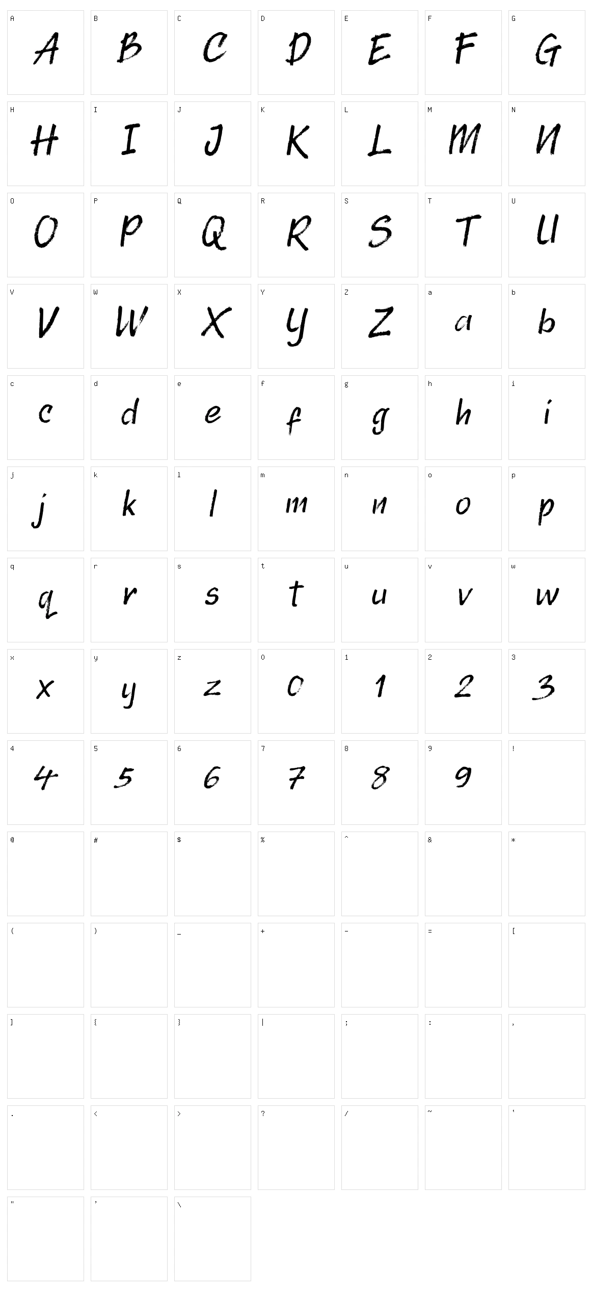 Randy Bistroke Character Set