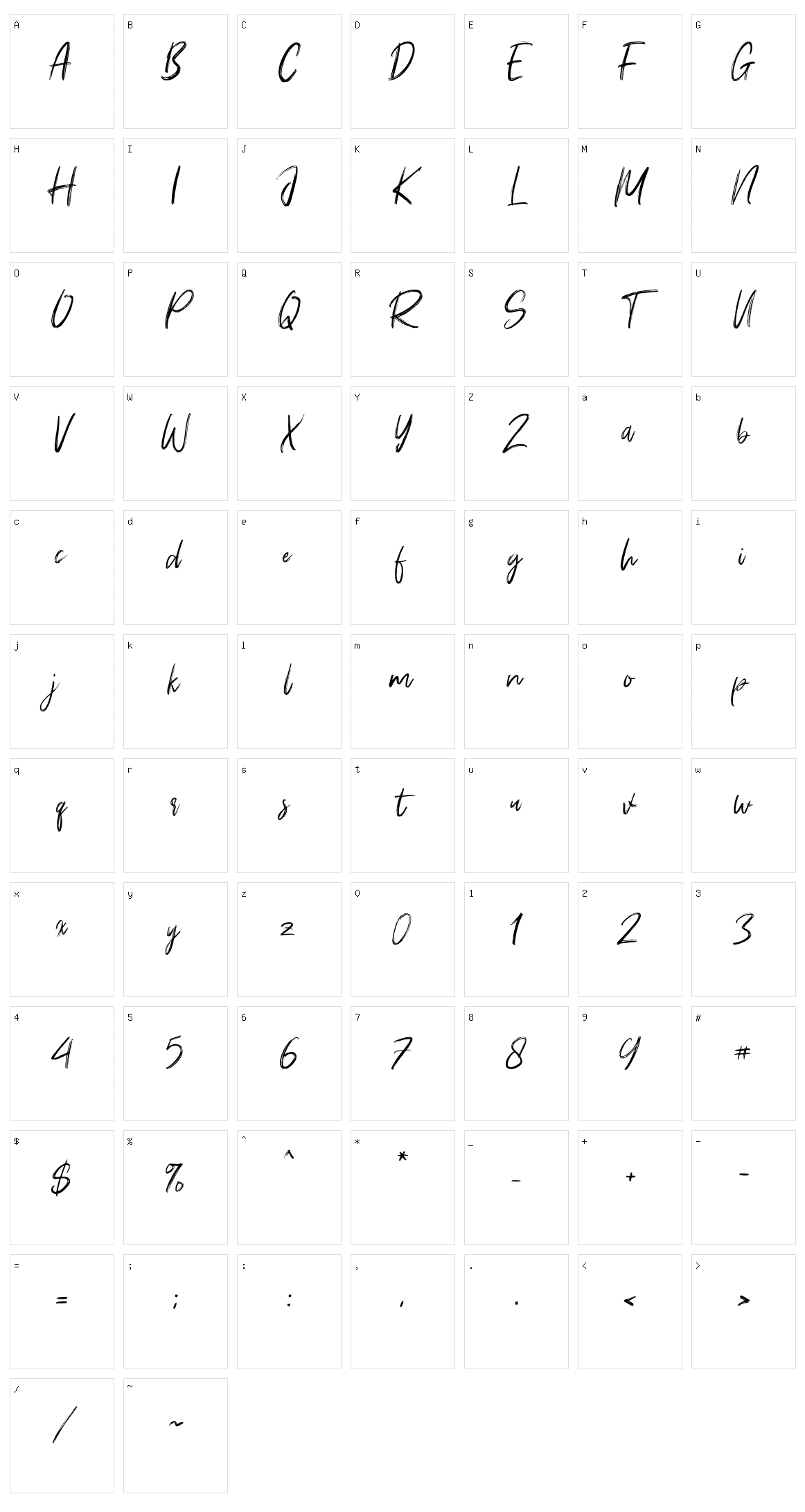 Young Robust Character Set