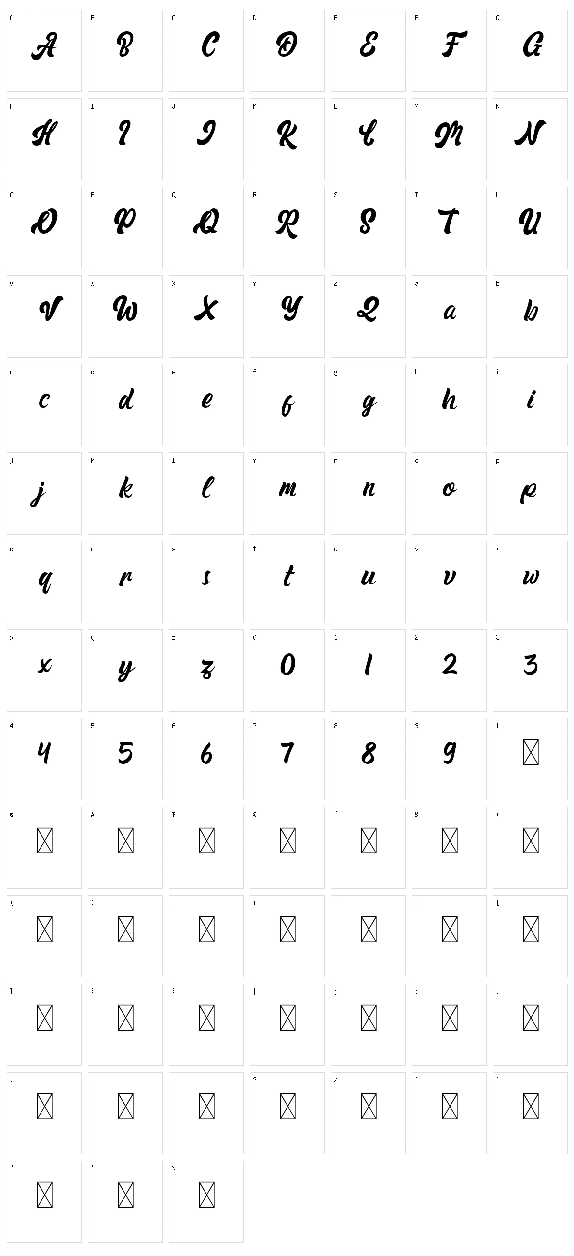 Rickon Character Set