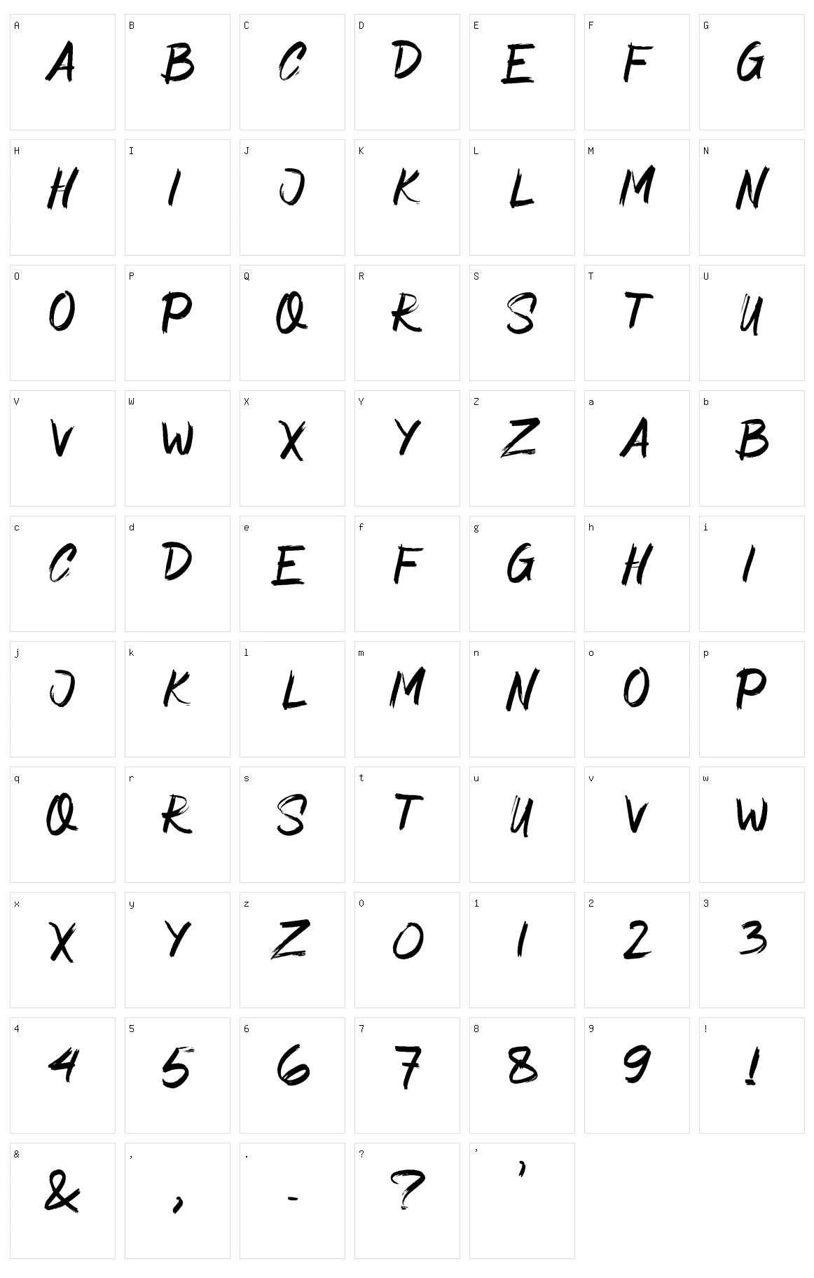 Asimone Brush Character Set