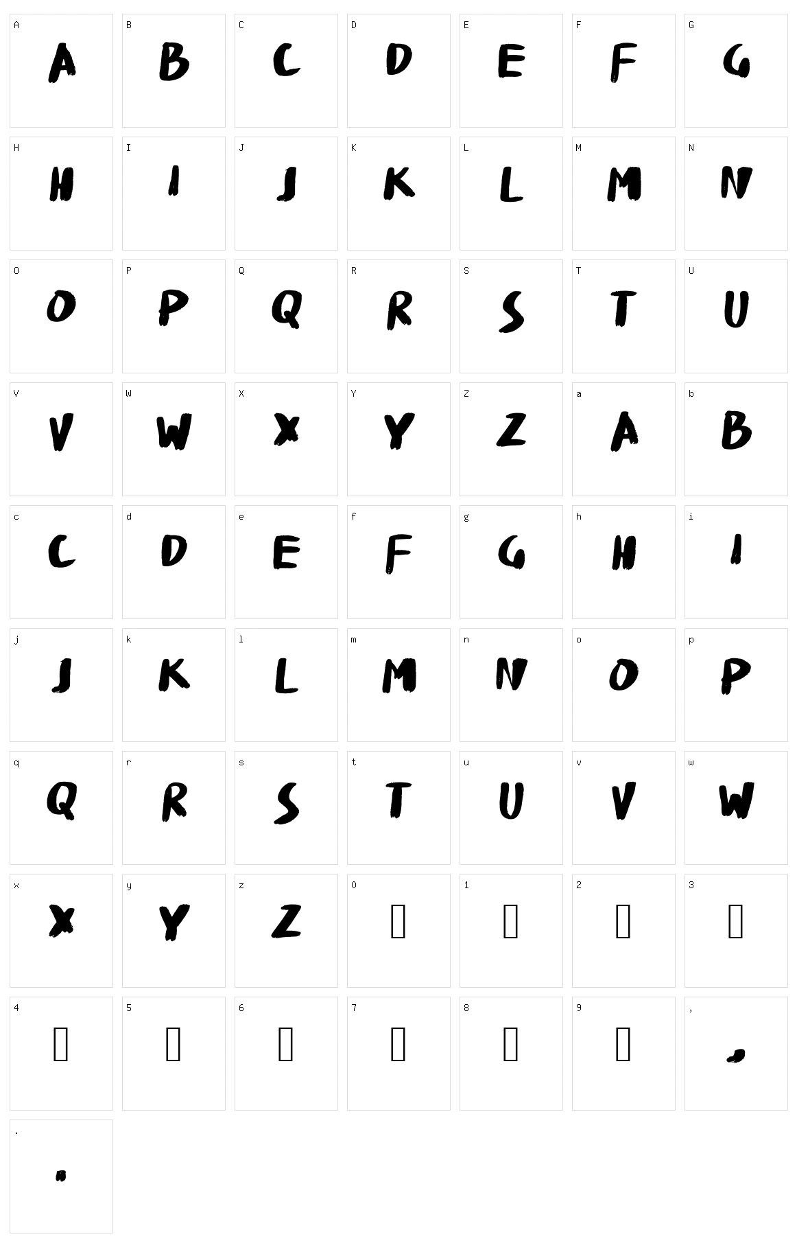 Fat Brush WK Character Set