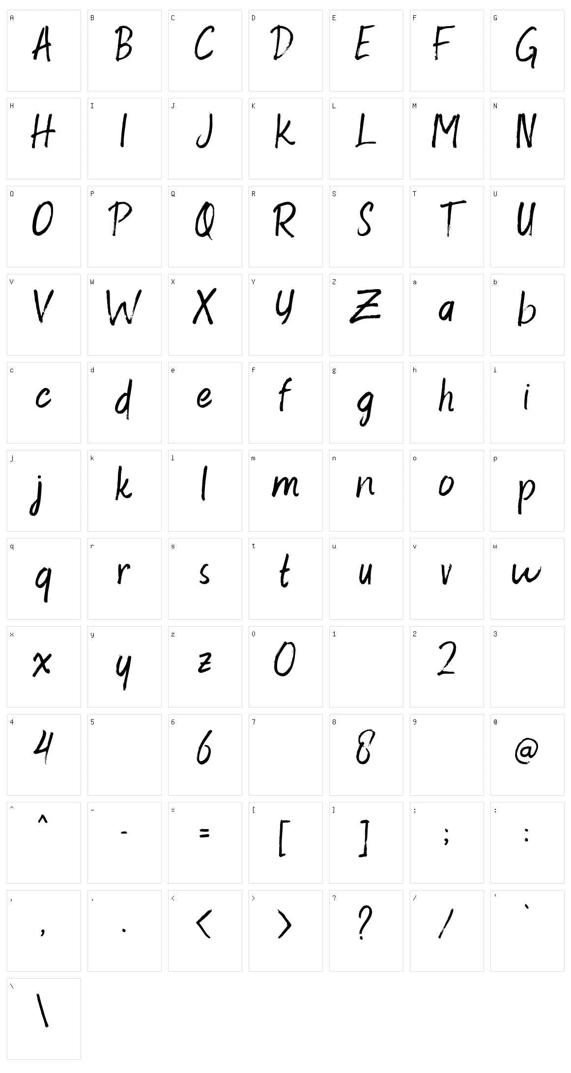 Raventame Character Set