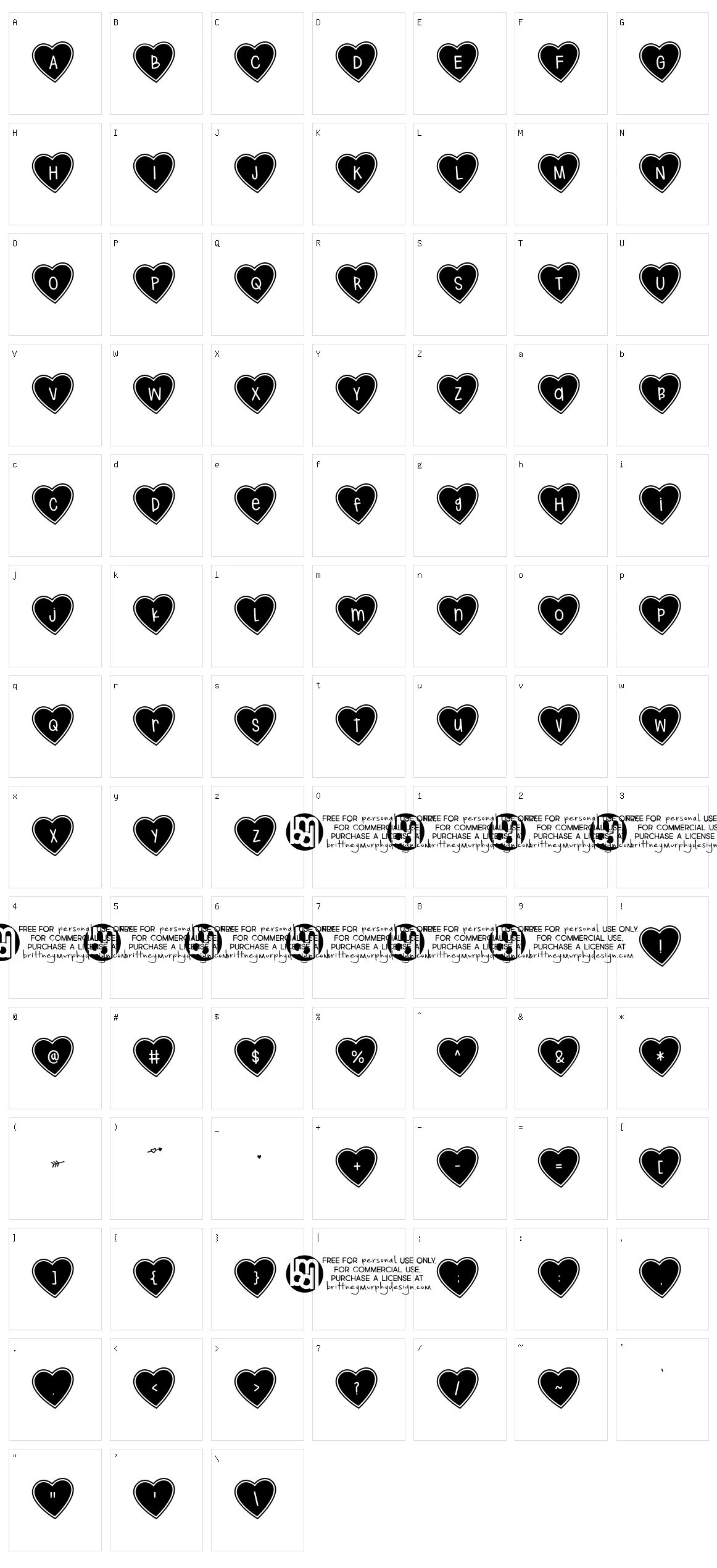 True Love Hearts Character Set
