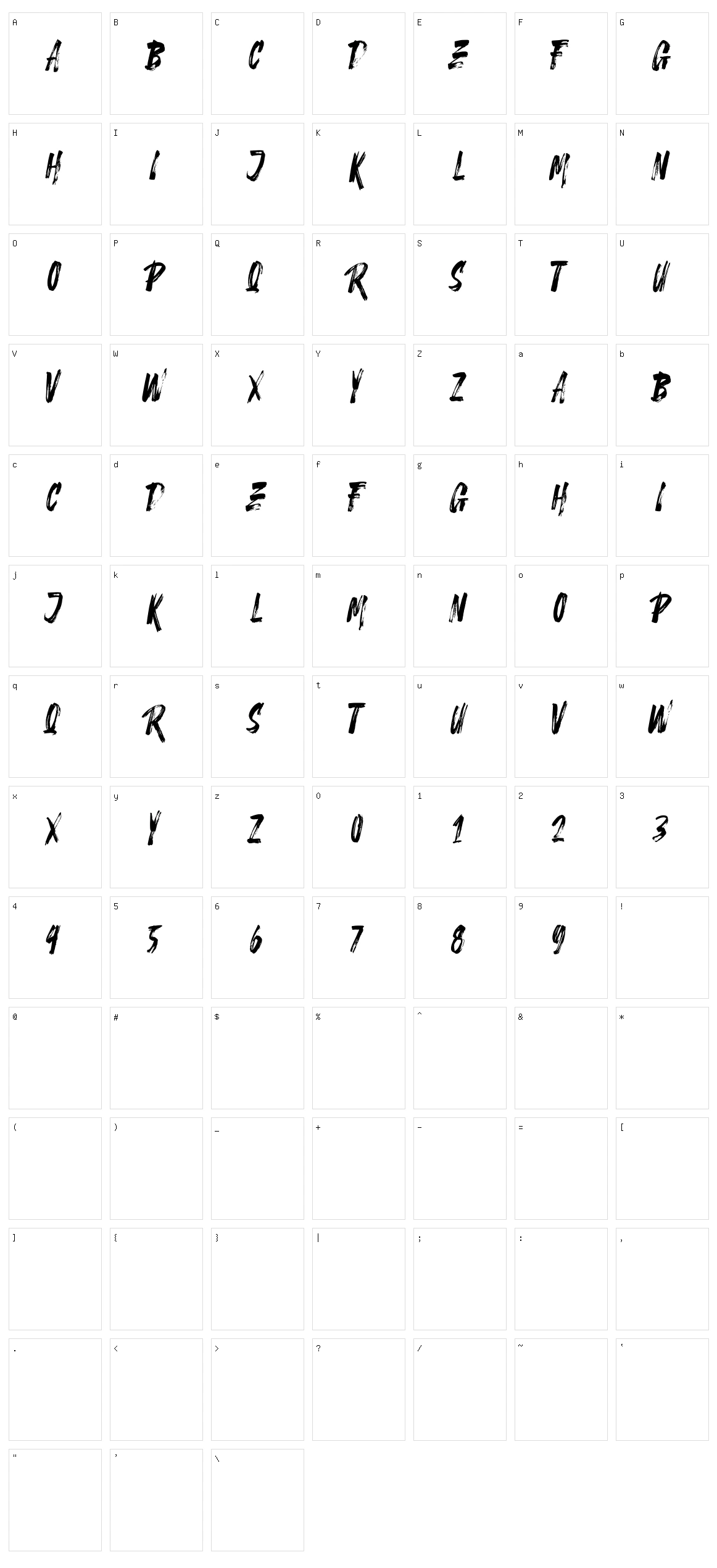 Stonehard Brush Character Set