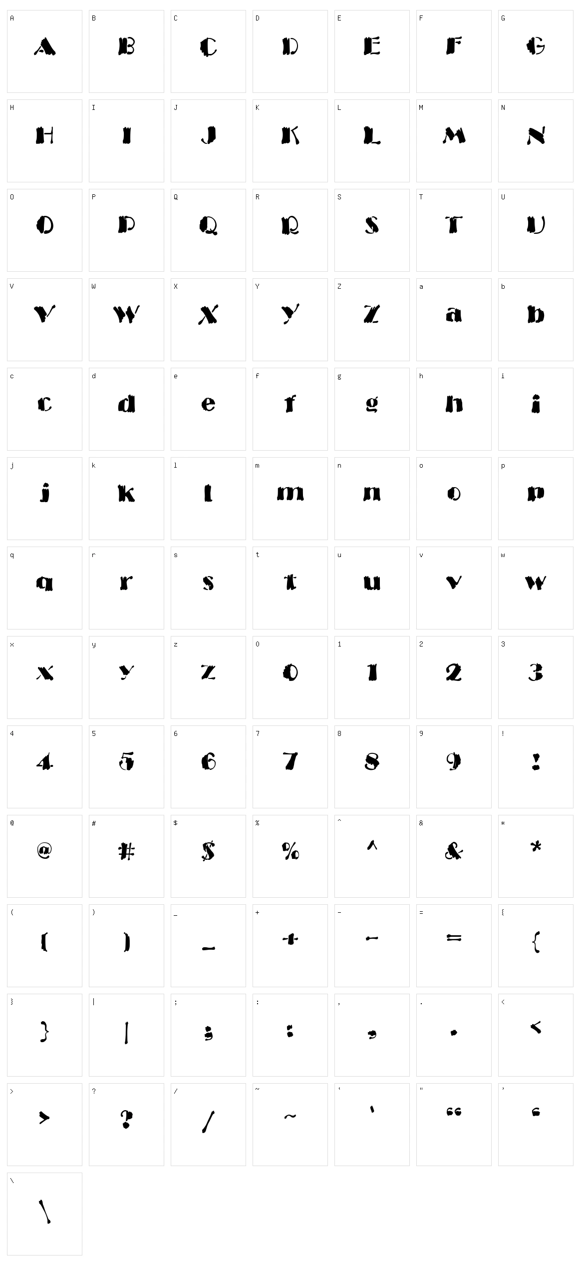 Black Brush Character Set