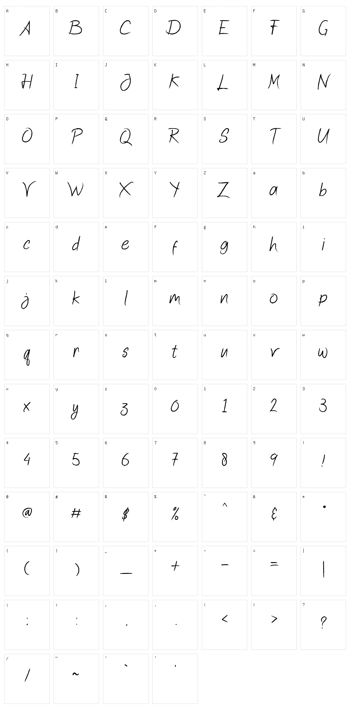 Quick Jump Character Set