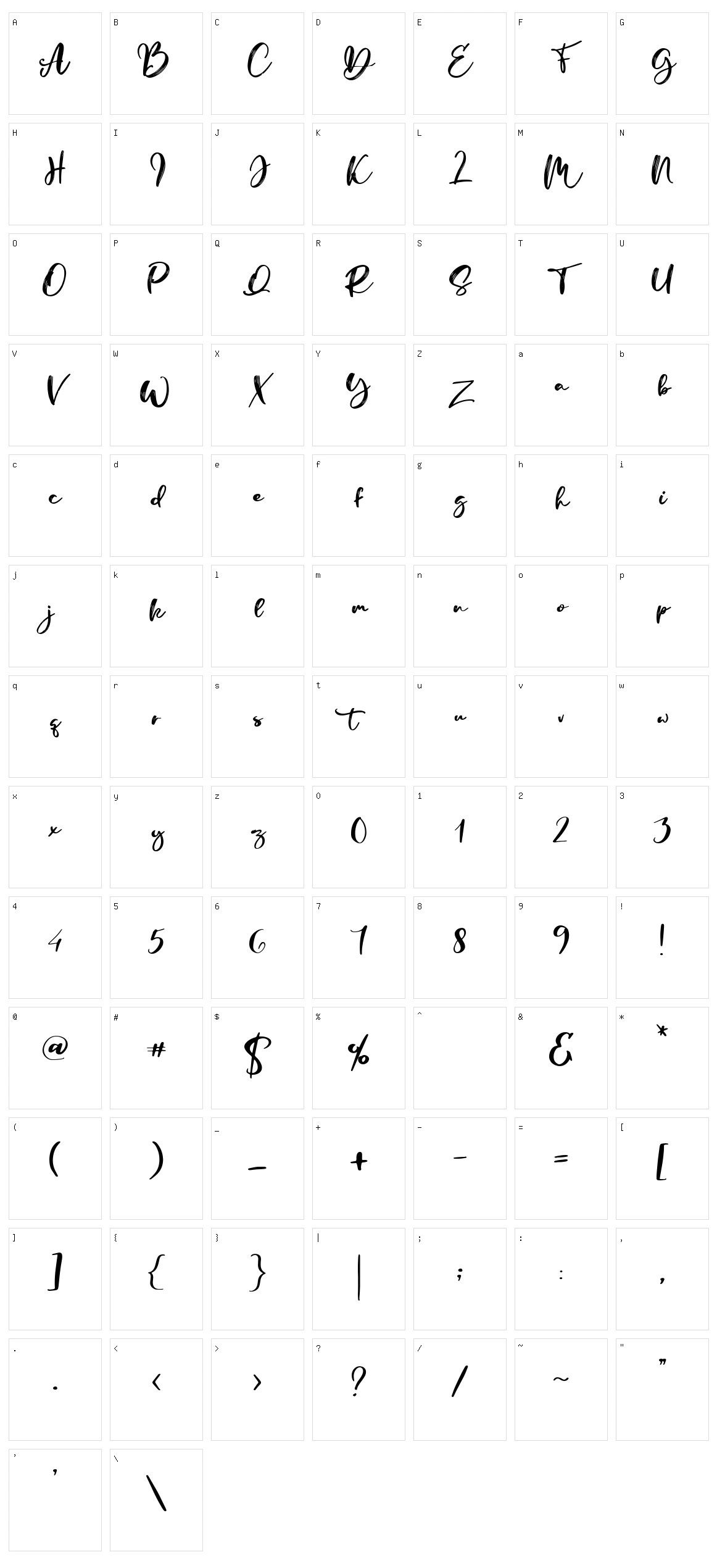Manstro Brush Style Character Set