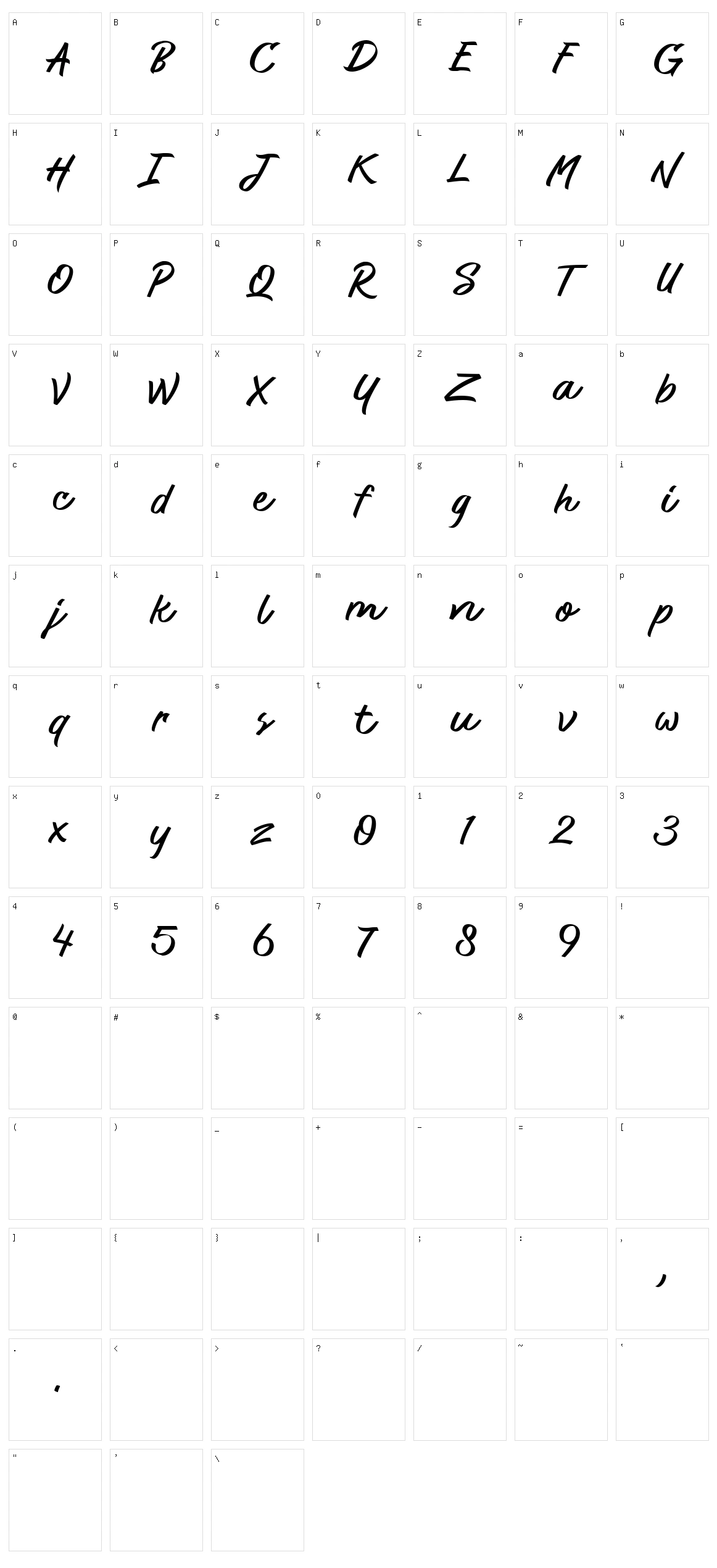 Quantia Character Set
