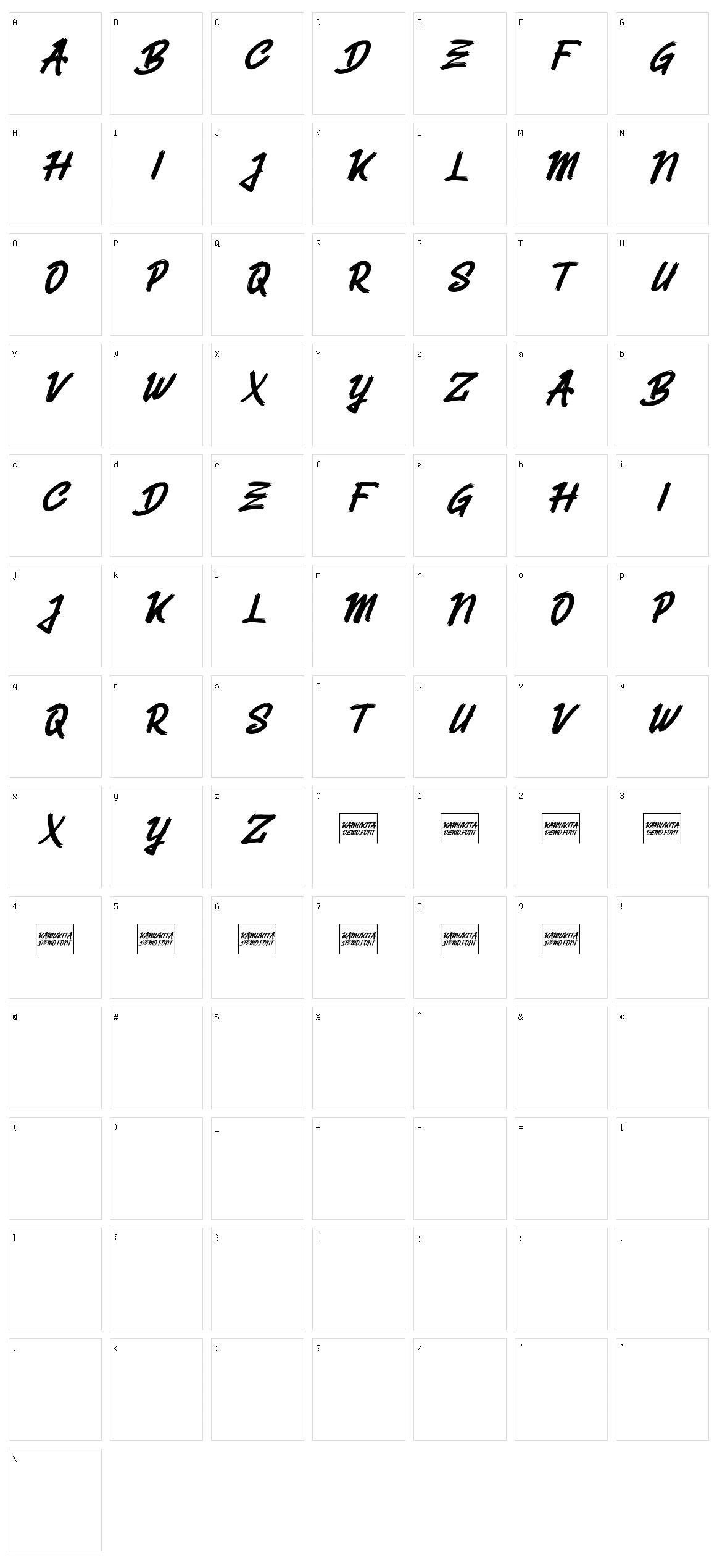 Belvana Character Set