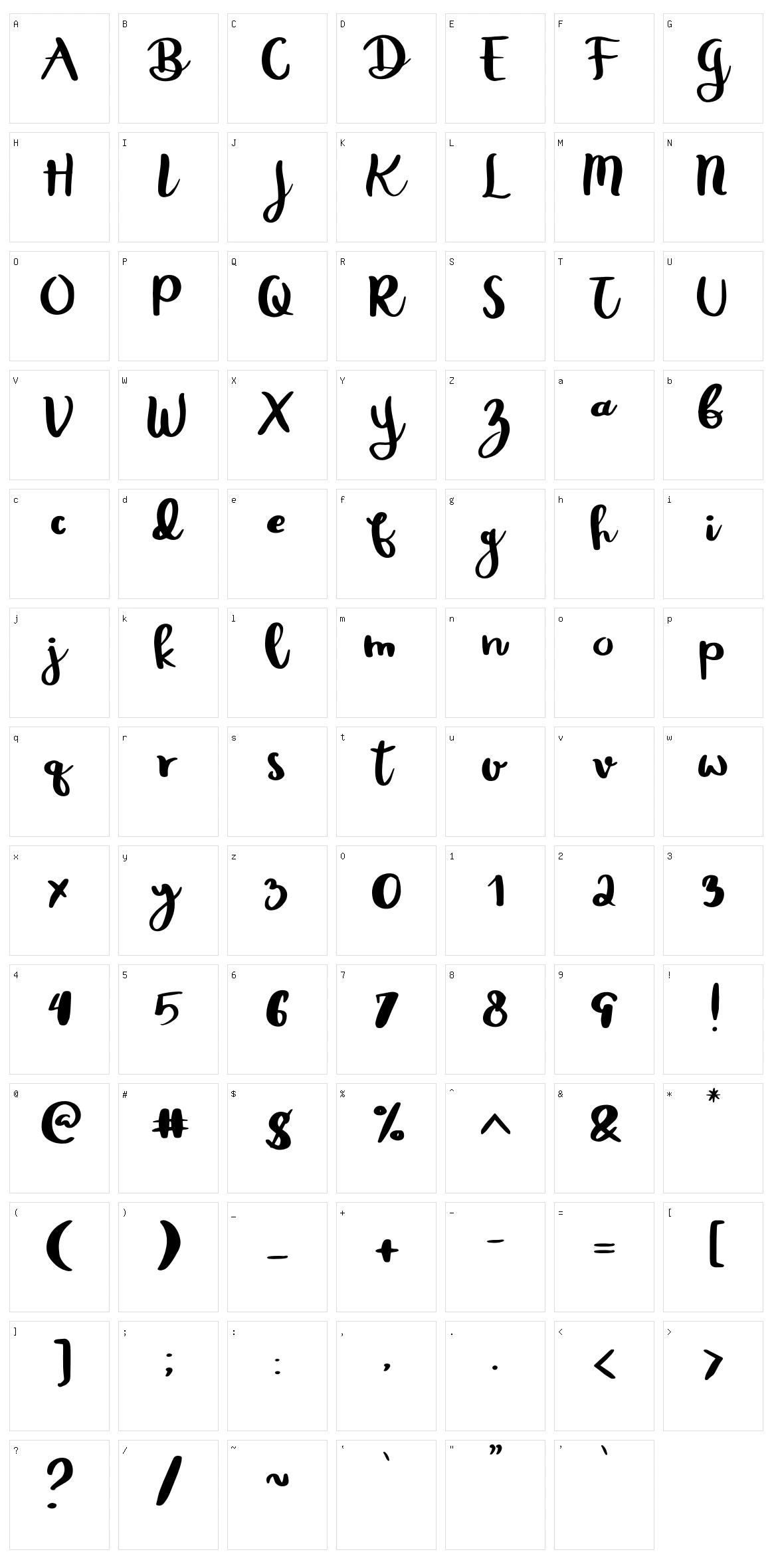 Rheydo Character Set