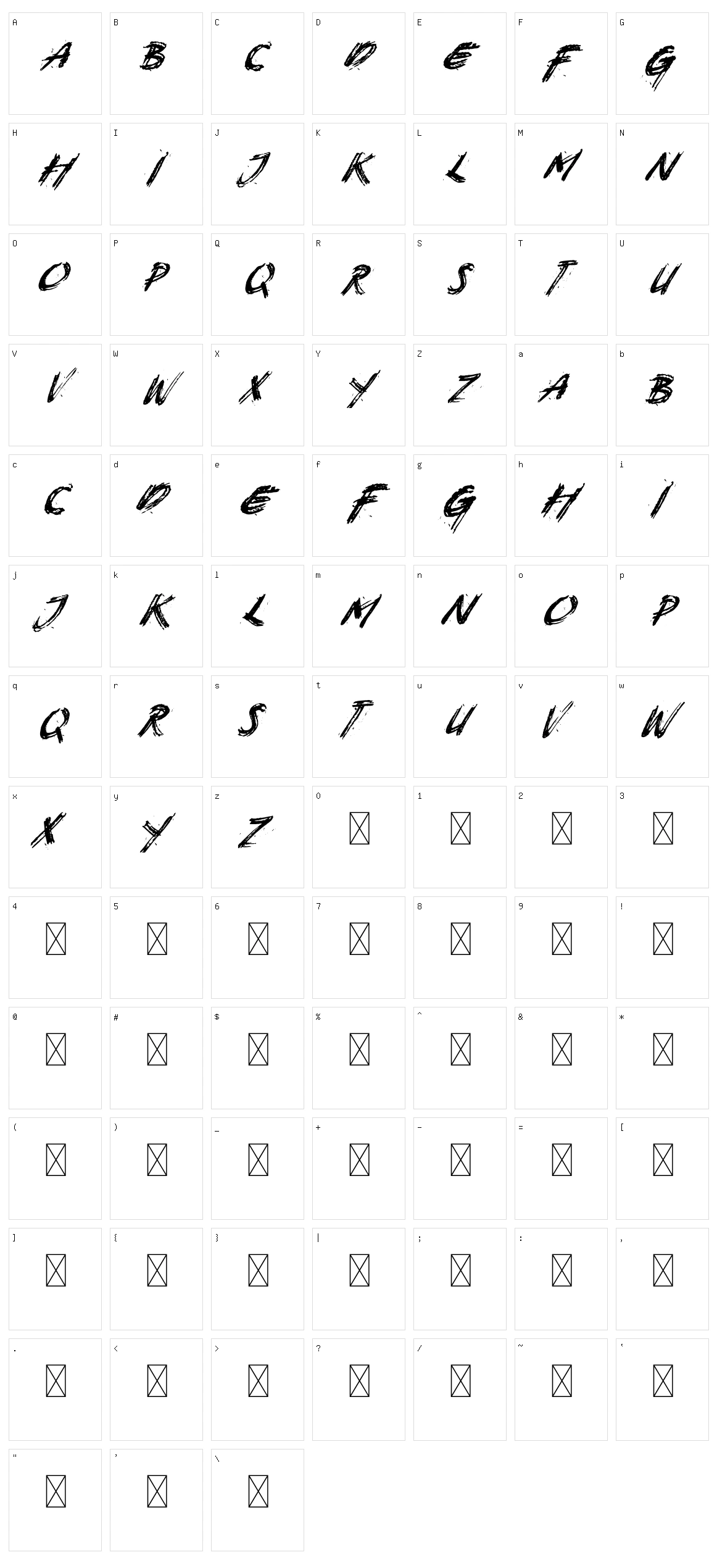 Sureface Character Set
