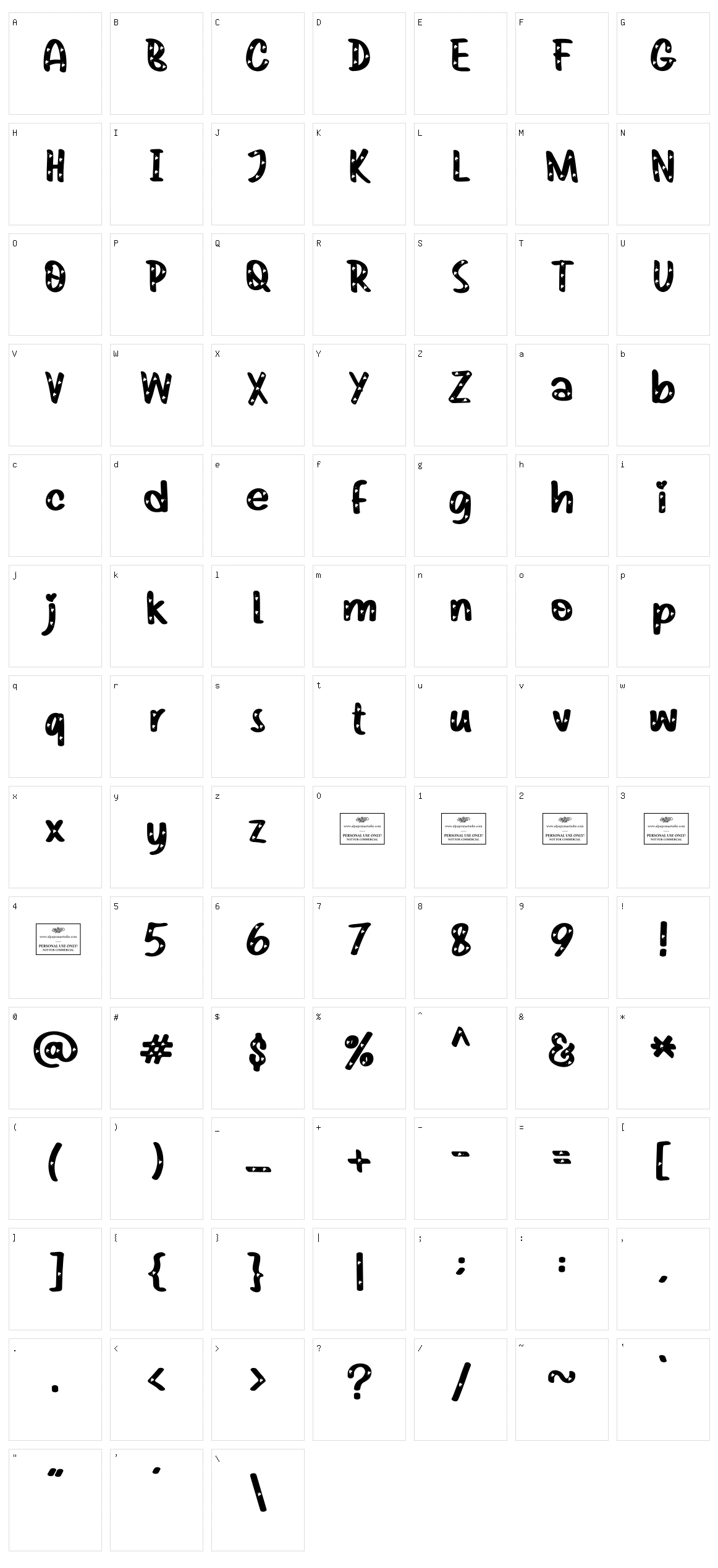 Infinitely Character Set