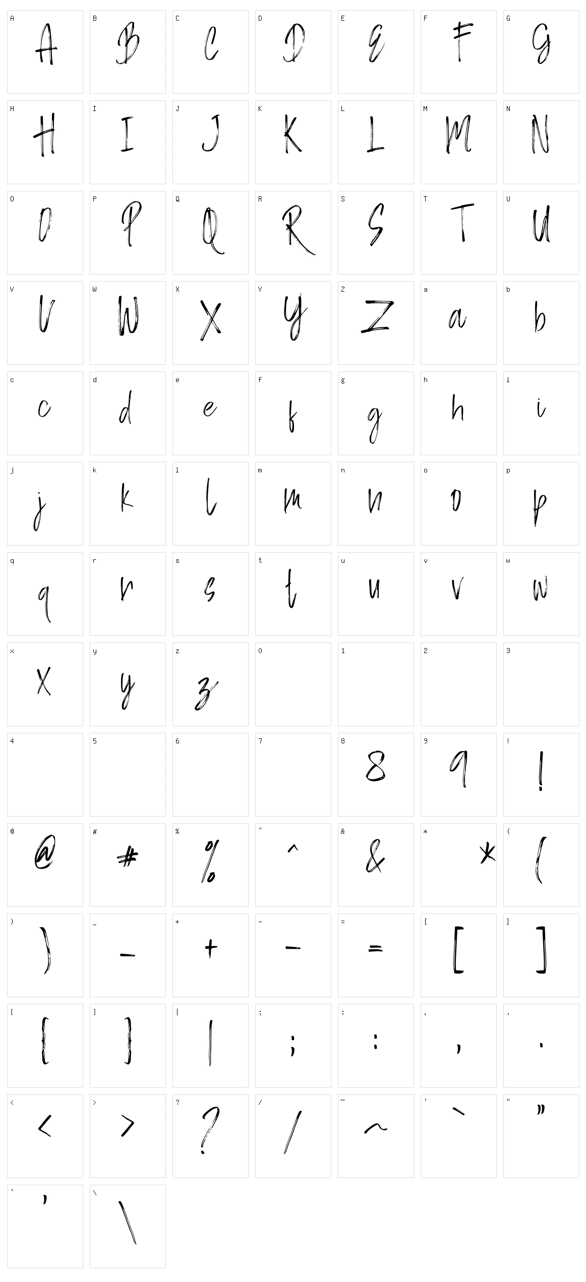 Berash Character Set
