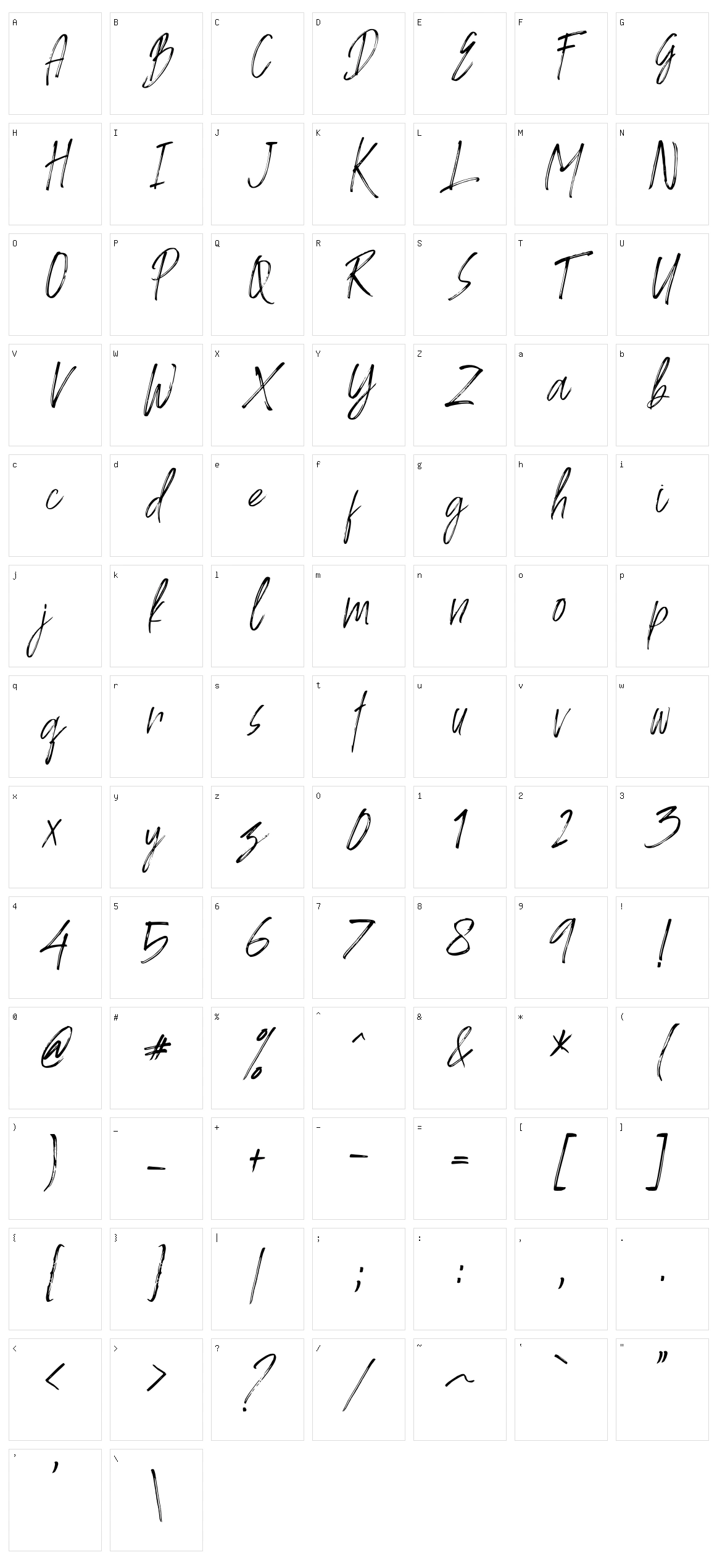 Ambyar Character Set