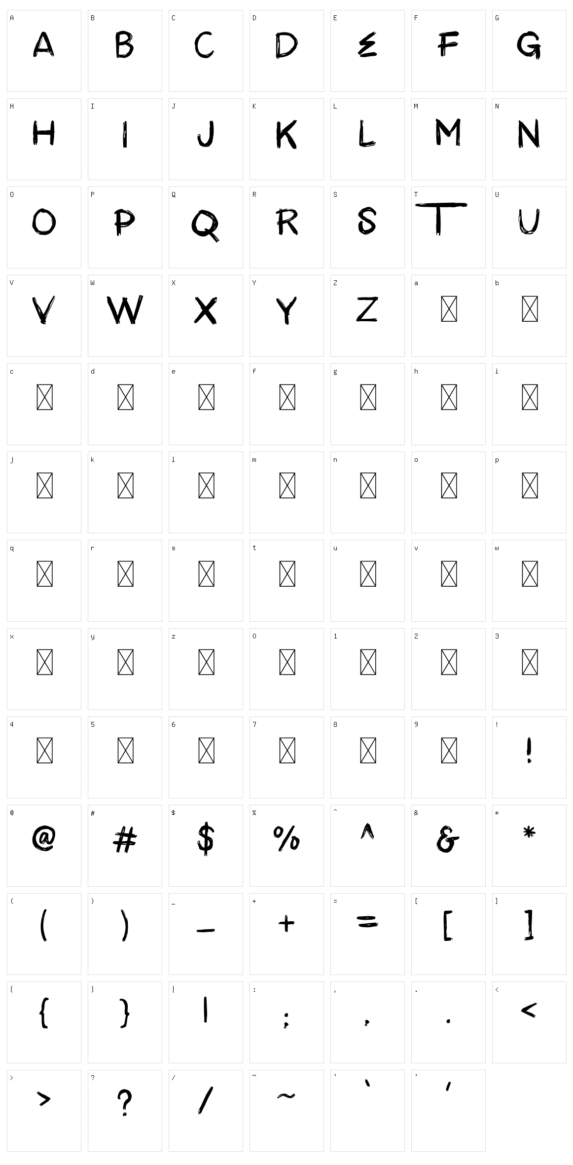 Antreh Character Set