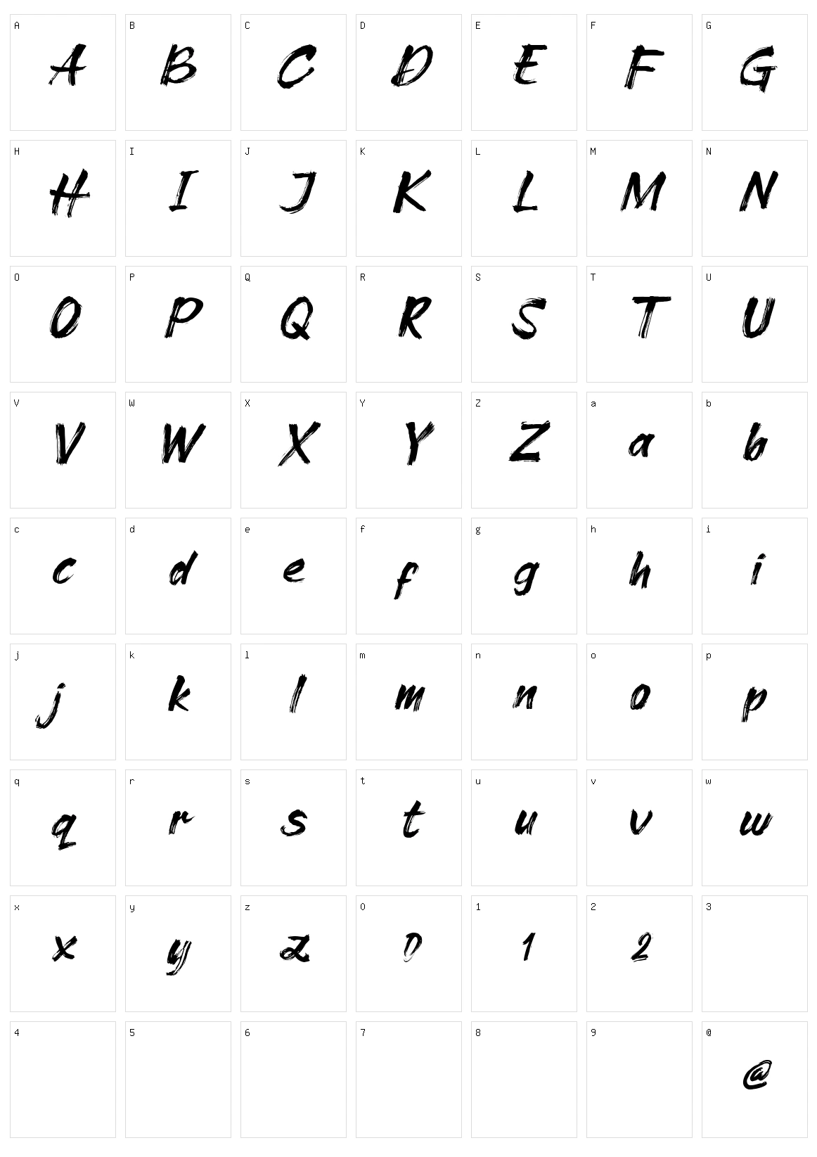Cleopharta Character Set