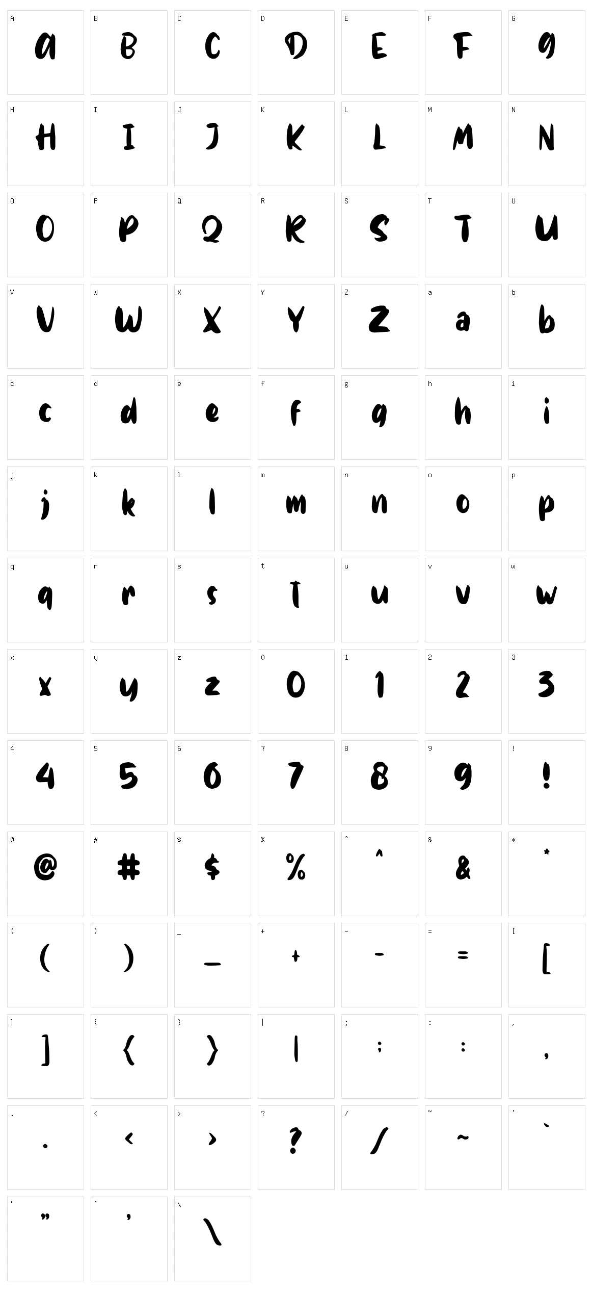 Gotten Character Set