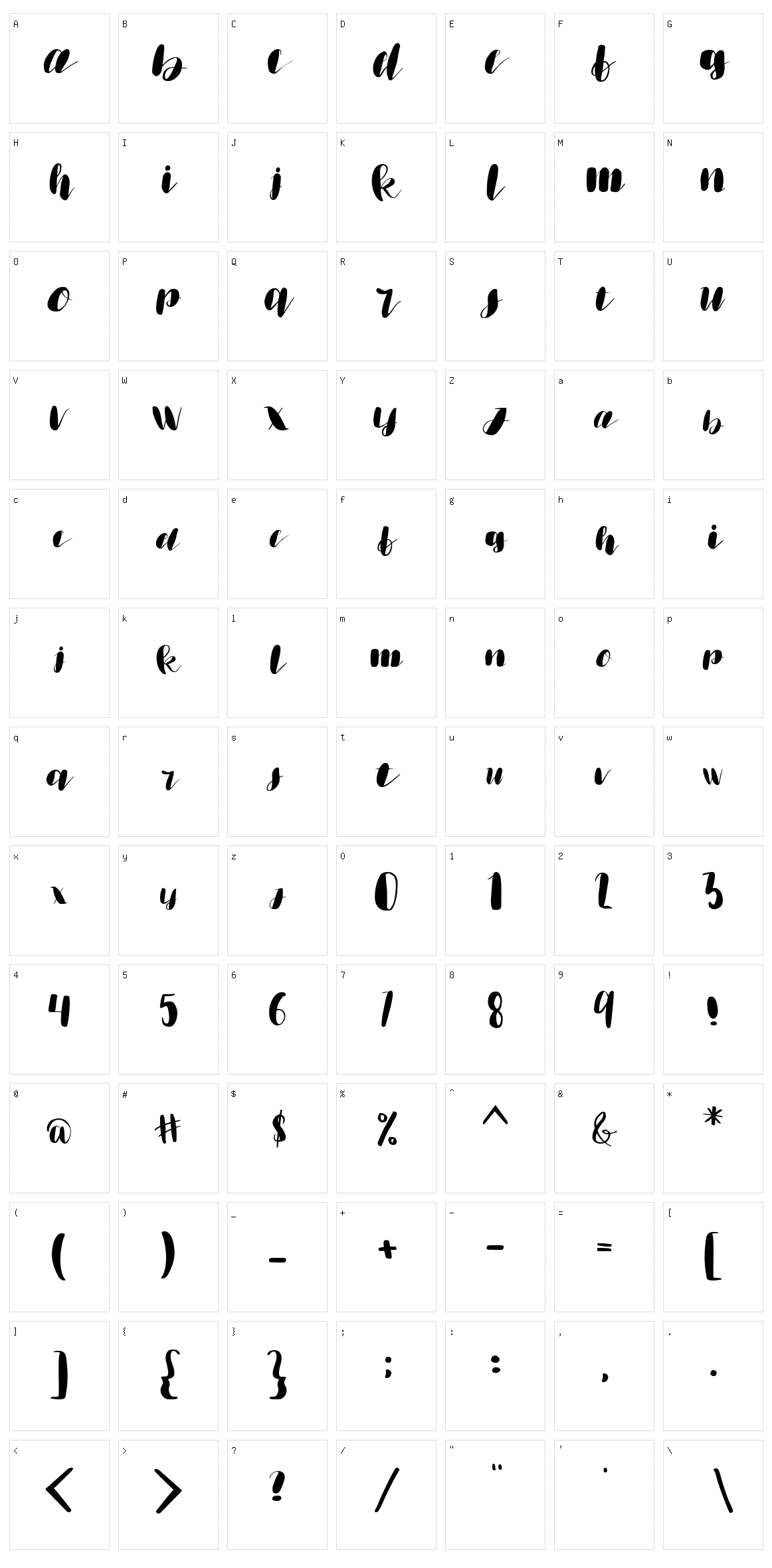 Emisha Character Set