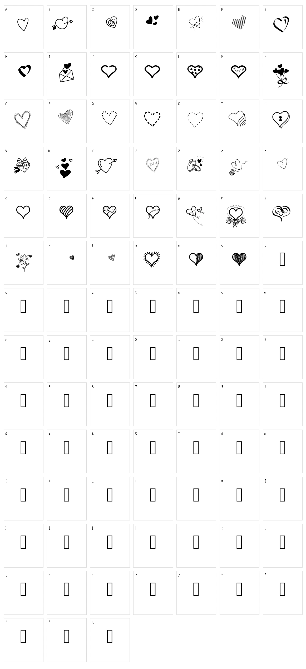 PW Little Hearts Character Set