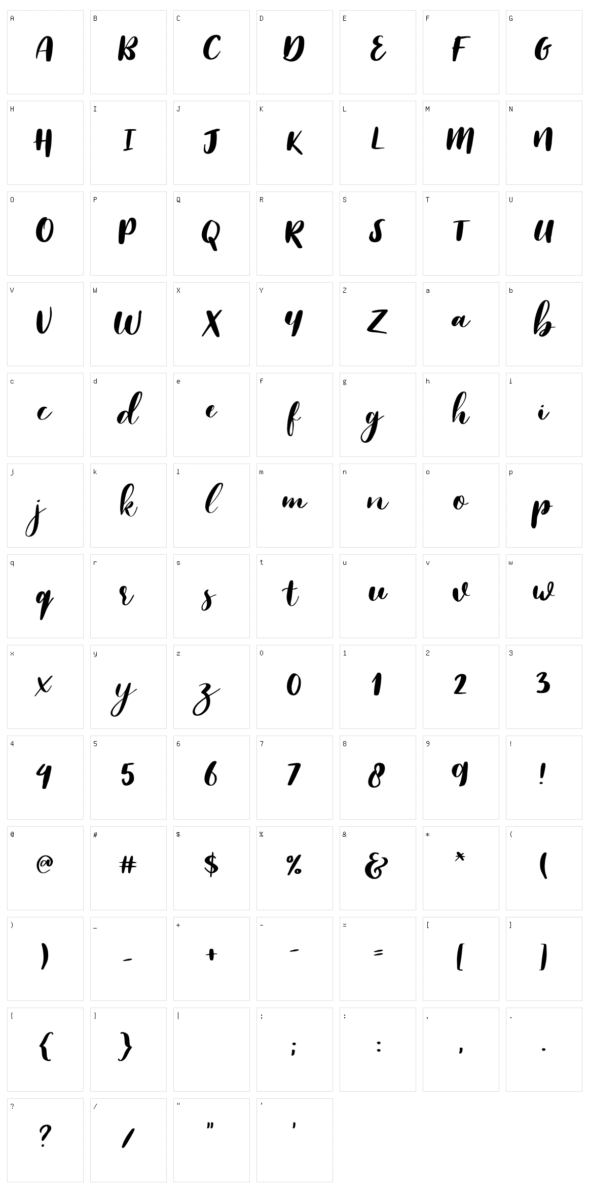 Reklase Character Set