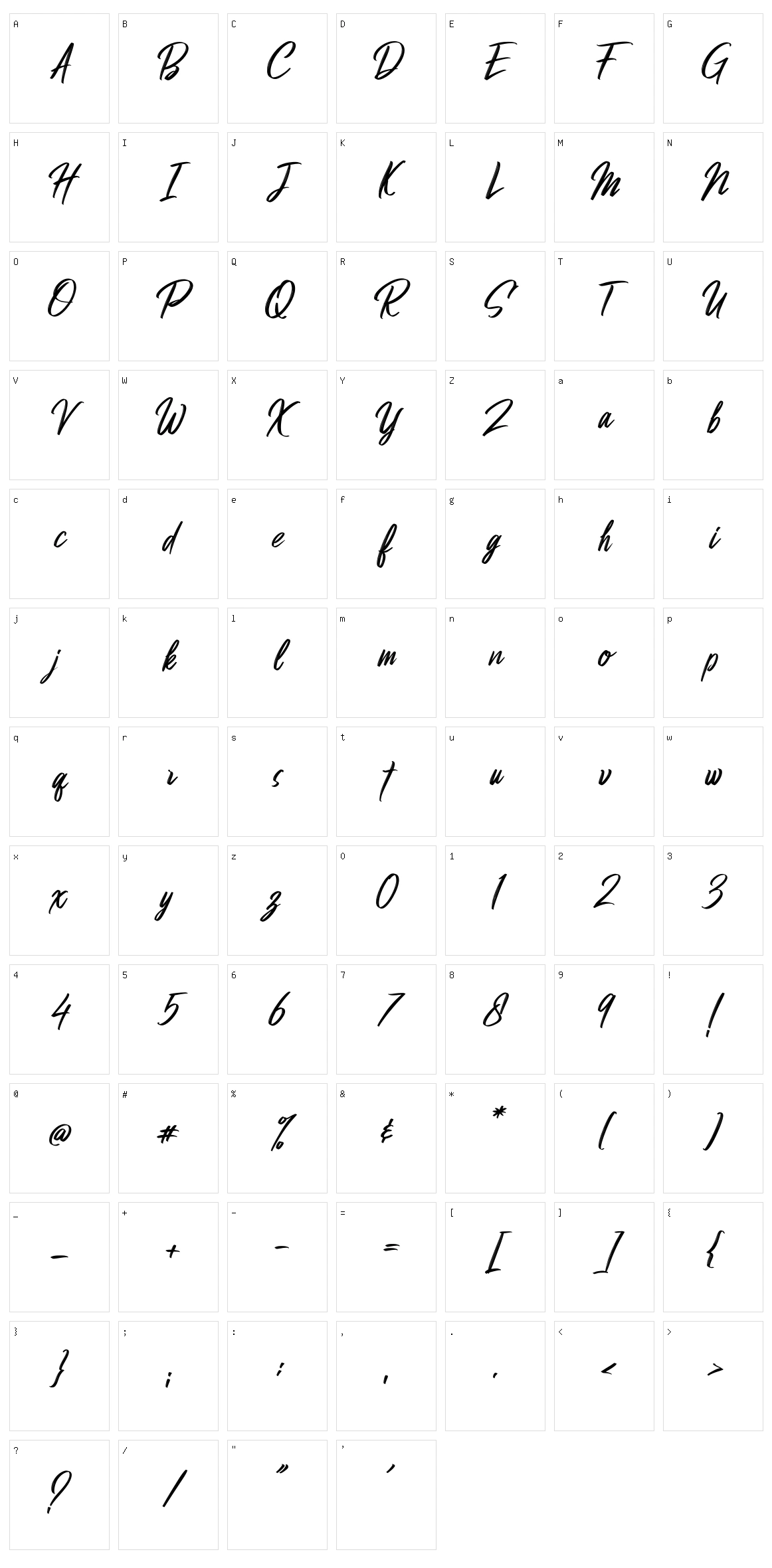 Hibrush Character Set