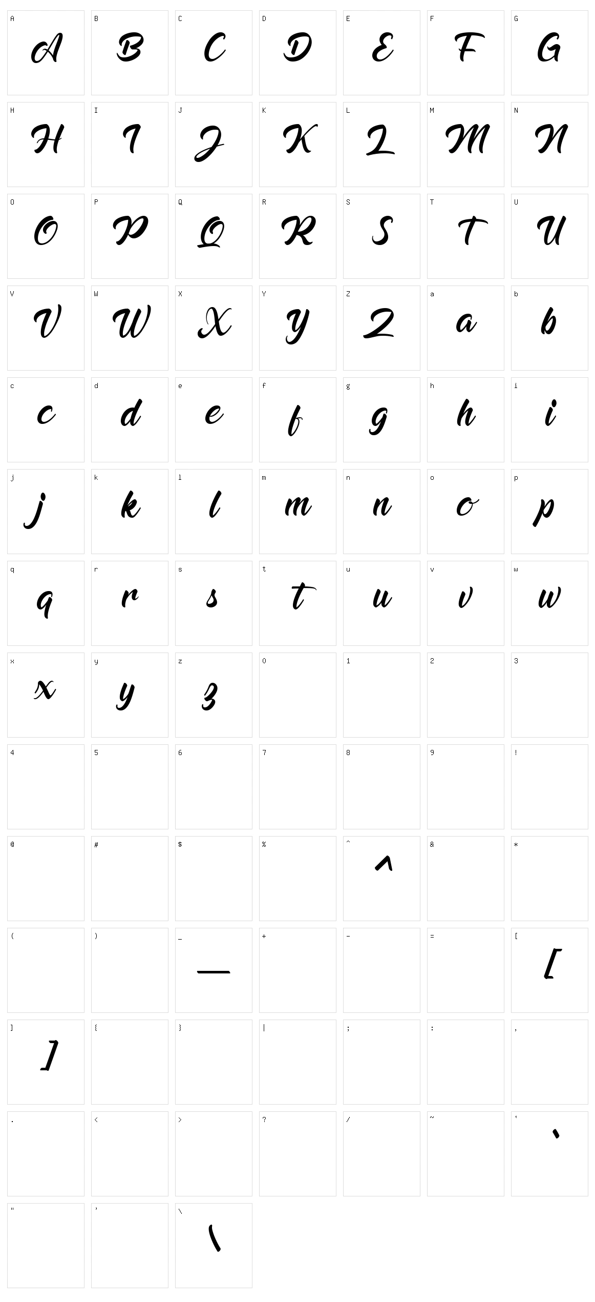 Bellagu Character Set