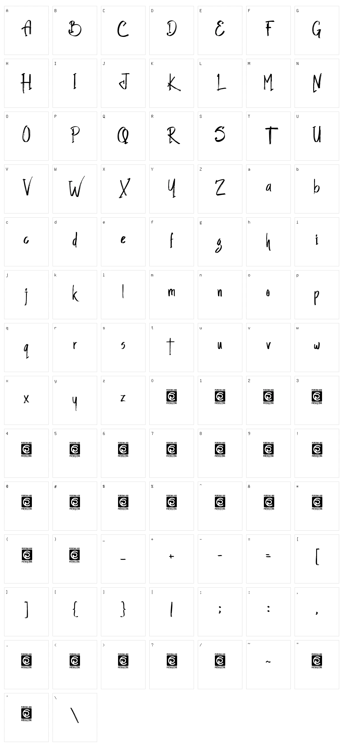 Slatter Character Set