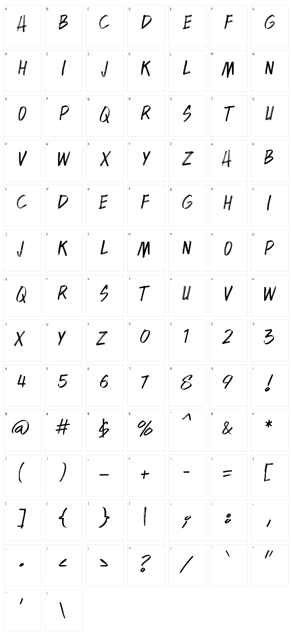 Black Area Character Set