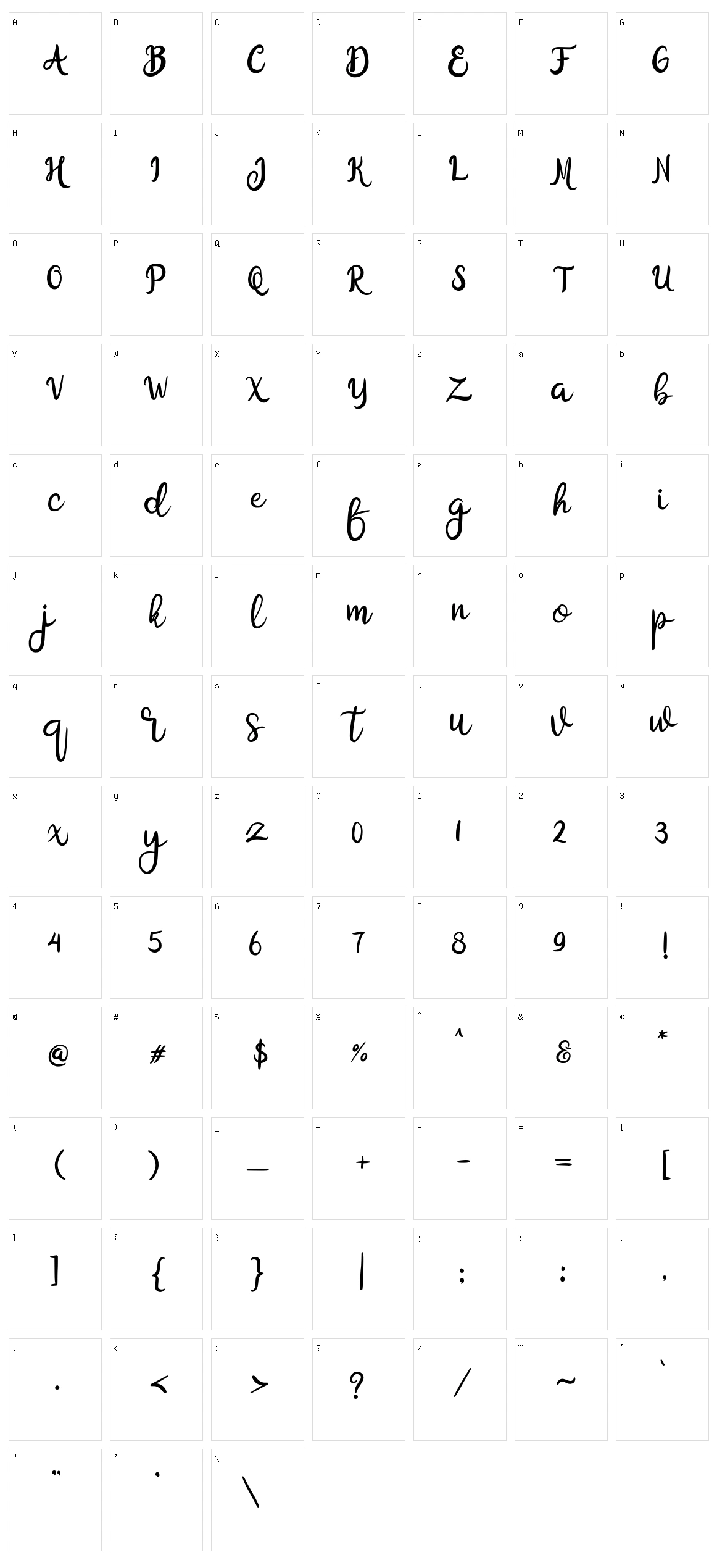 Bella Marwa Character Set