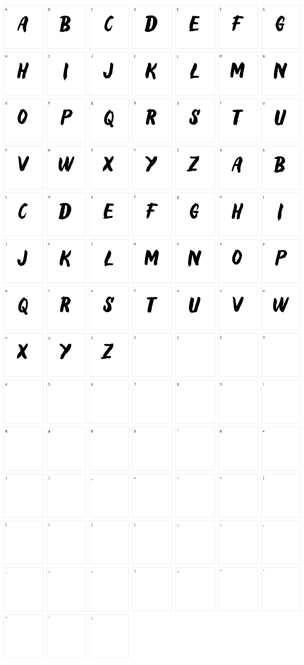 Klatas Character Set