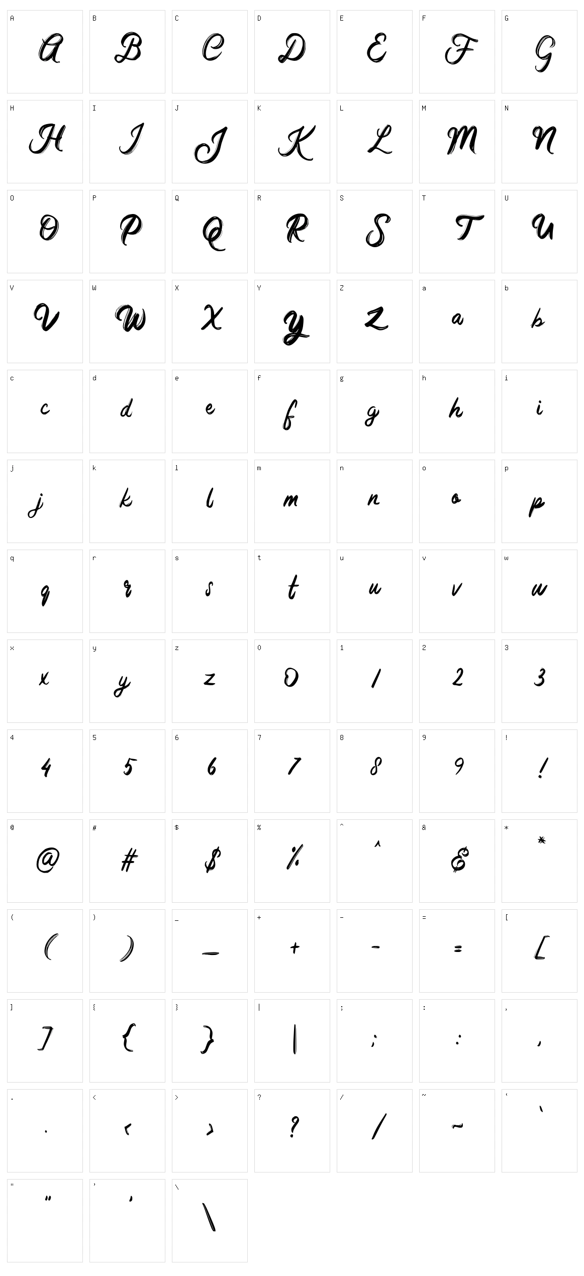 Arsa Character Set