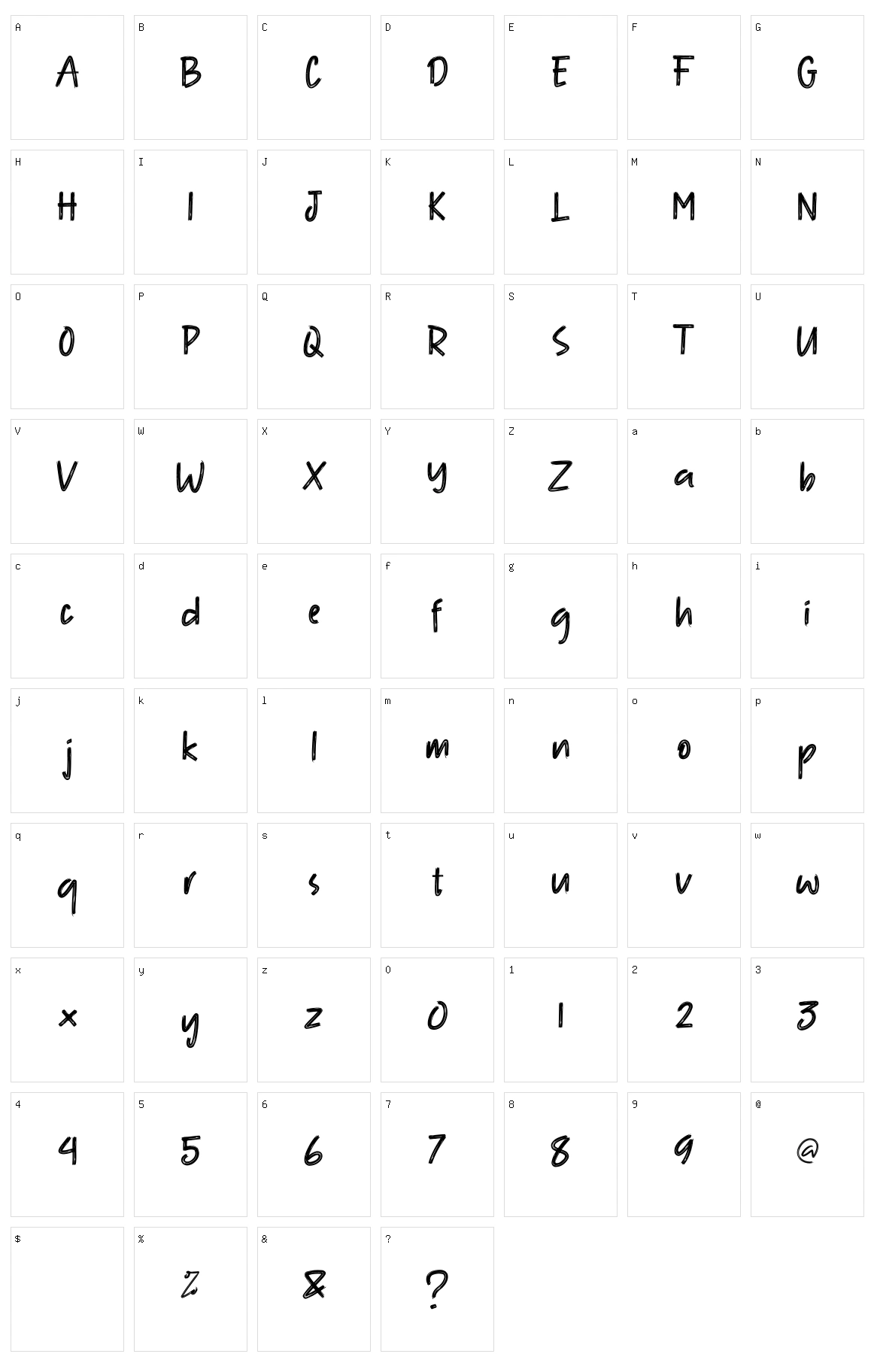 Spider Brush Character Set