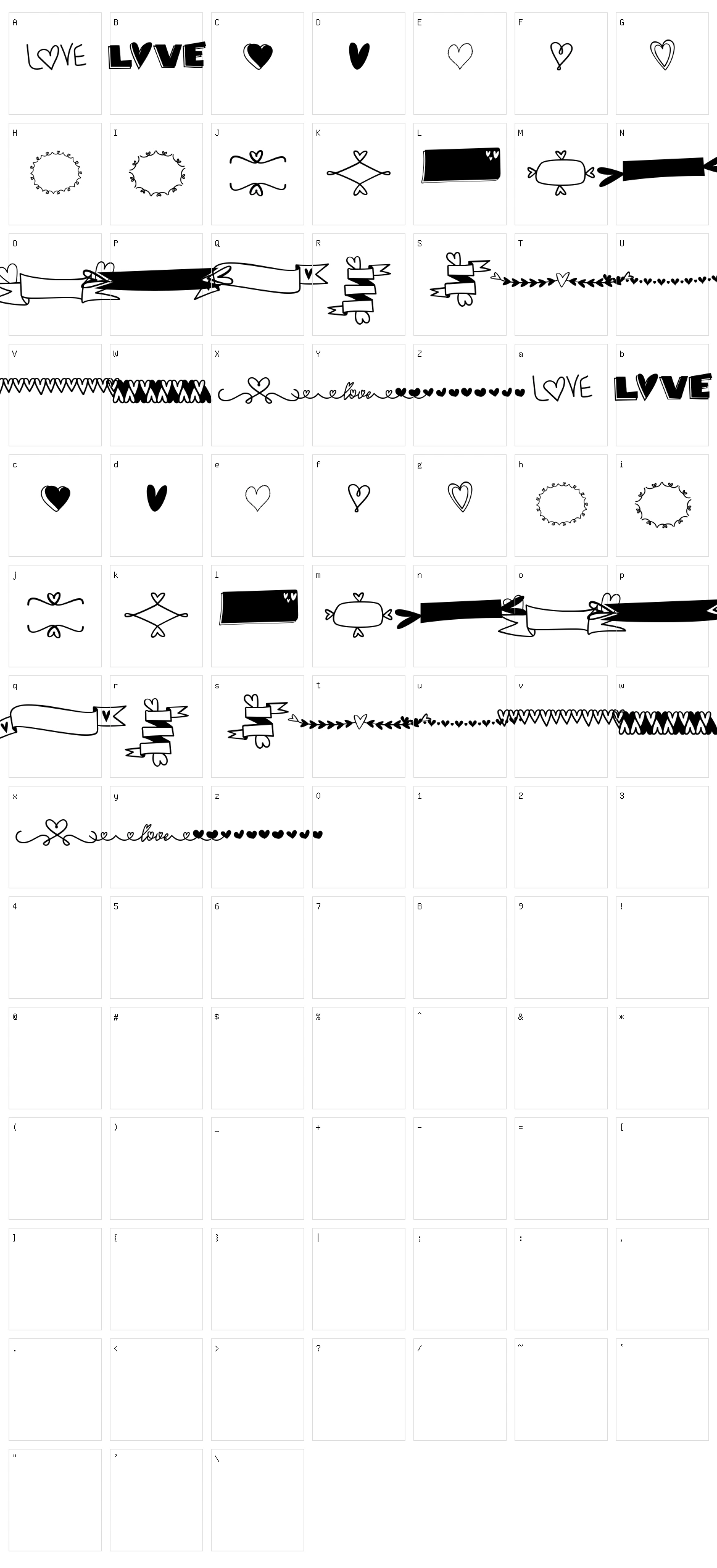 MF Heart Stuff Character Set