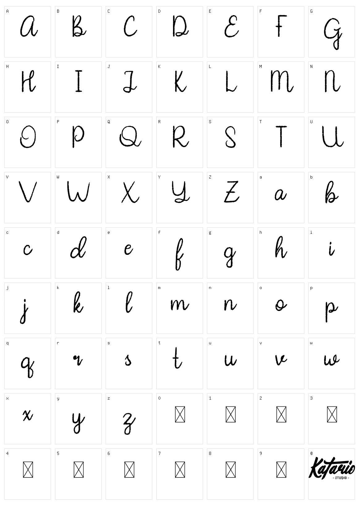 Myristica Character Set